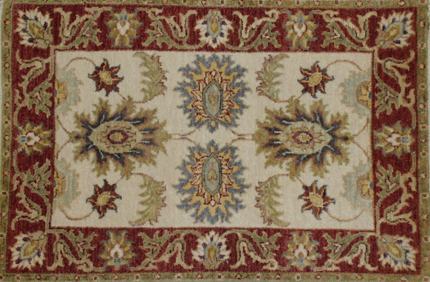 2X3 Traditional Hand Knotted Wool Area Rug - MR022076