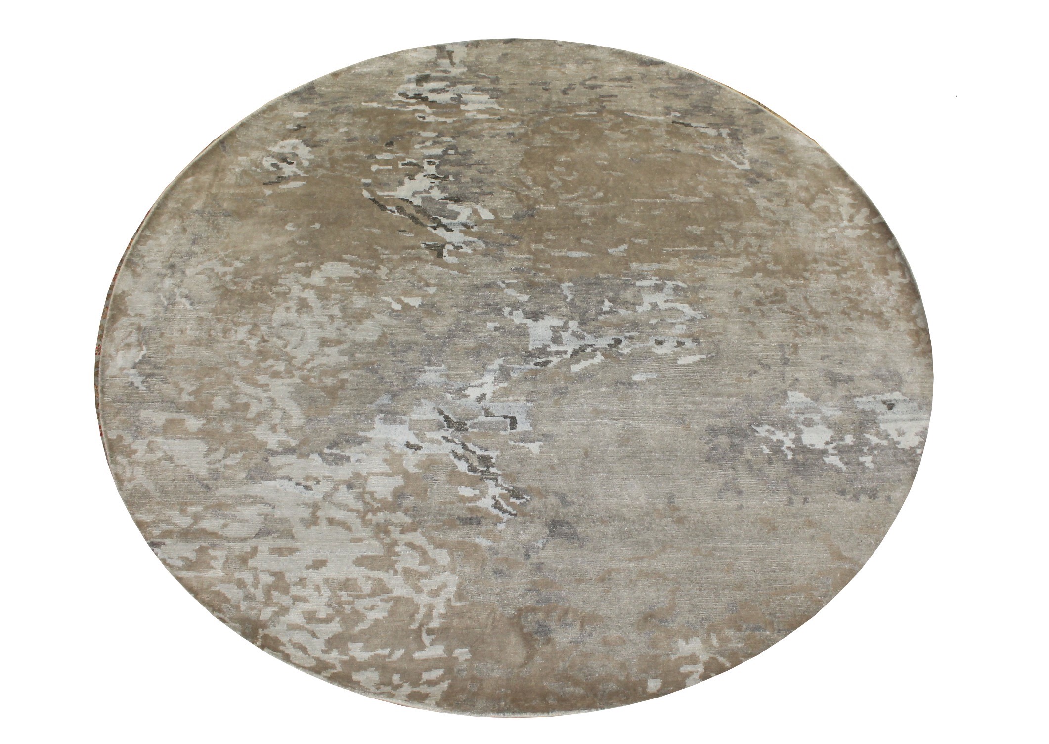 8 ft. Round & Square Modern Hand Knotted Wool Area Rug - MR024311
