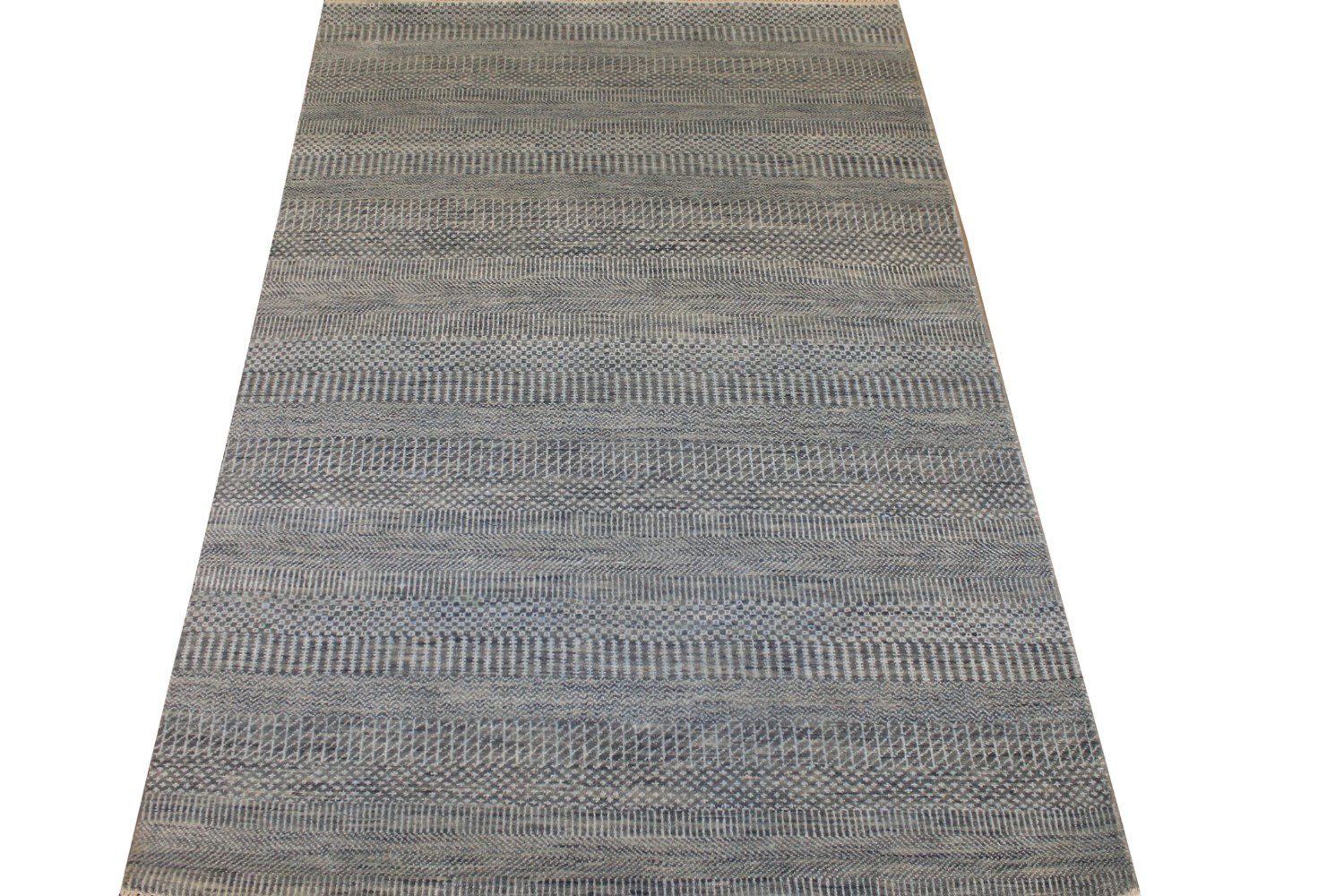 4x6 Casual Hand Knotted Wool & Viscose Area Rug - MR025103