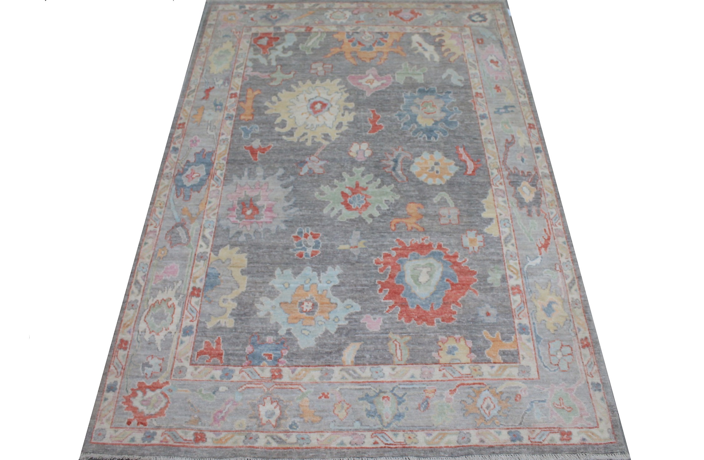 6x9 Oushak Hand Knotted Wool Area Rug - MR025713