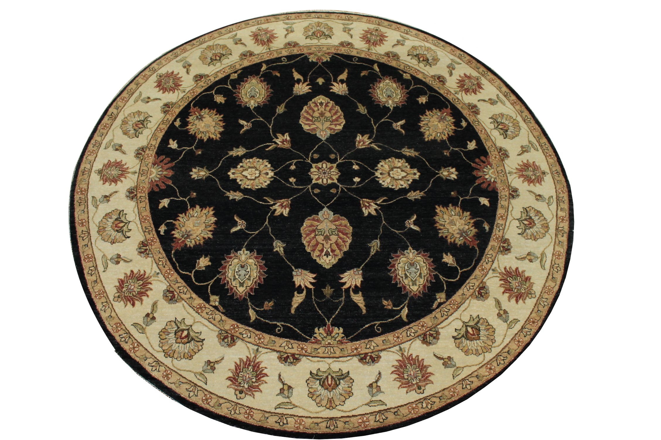 8 ft. Round & Square Traditional Hand Knotted Wool Area Rug - MR12218