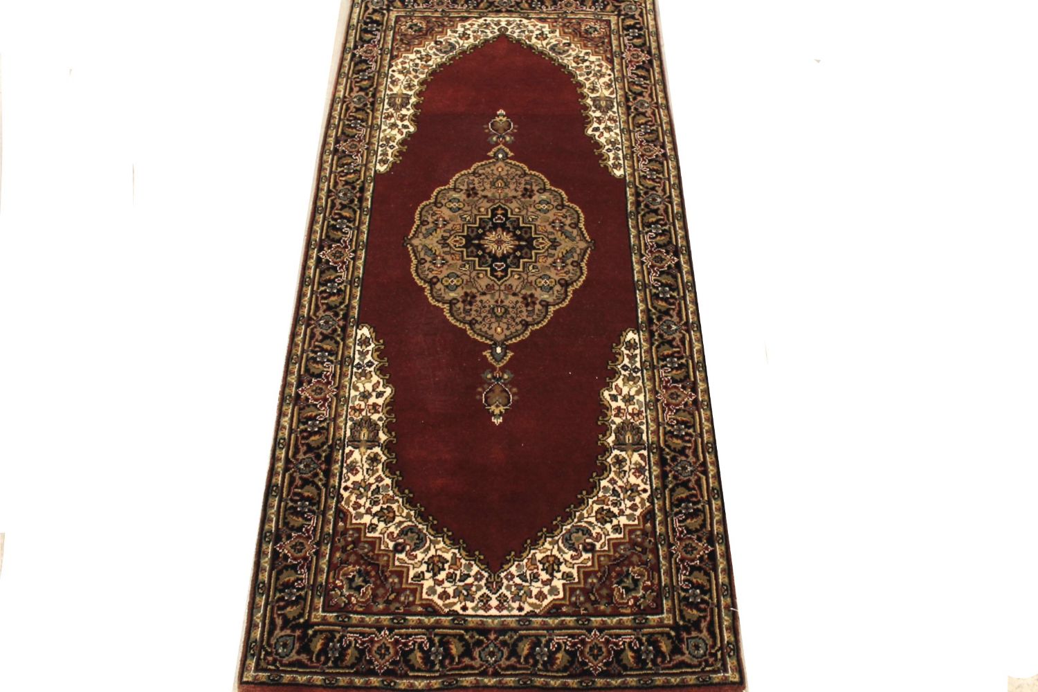 6 ft. Runner Traditional Hand Knotted Wool Area Rug - MR005759