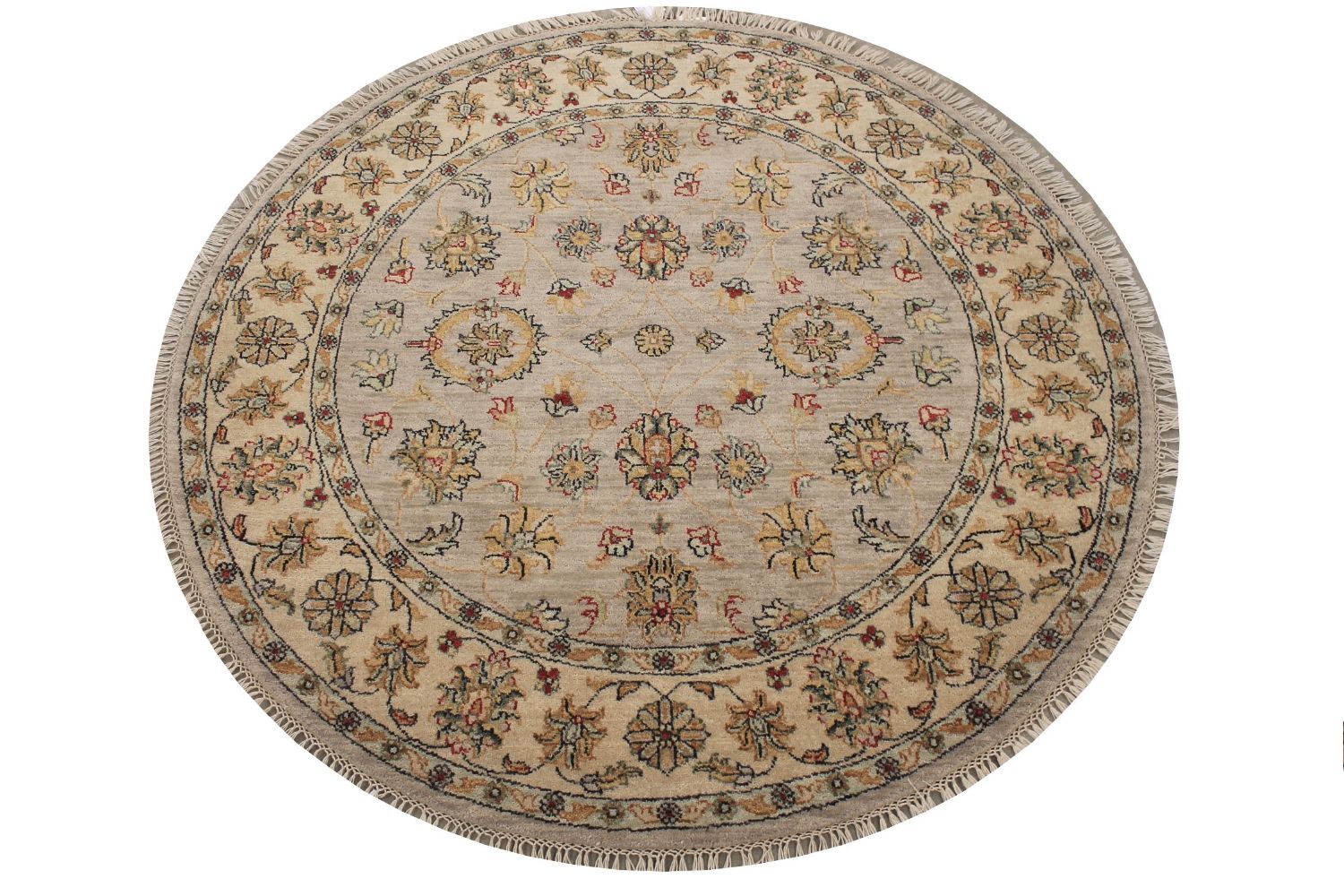 5 ft. Round & Square Traditional Hand Knotted Wool Area Rug - MR006866