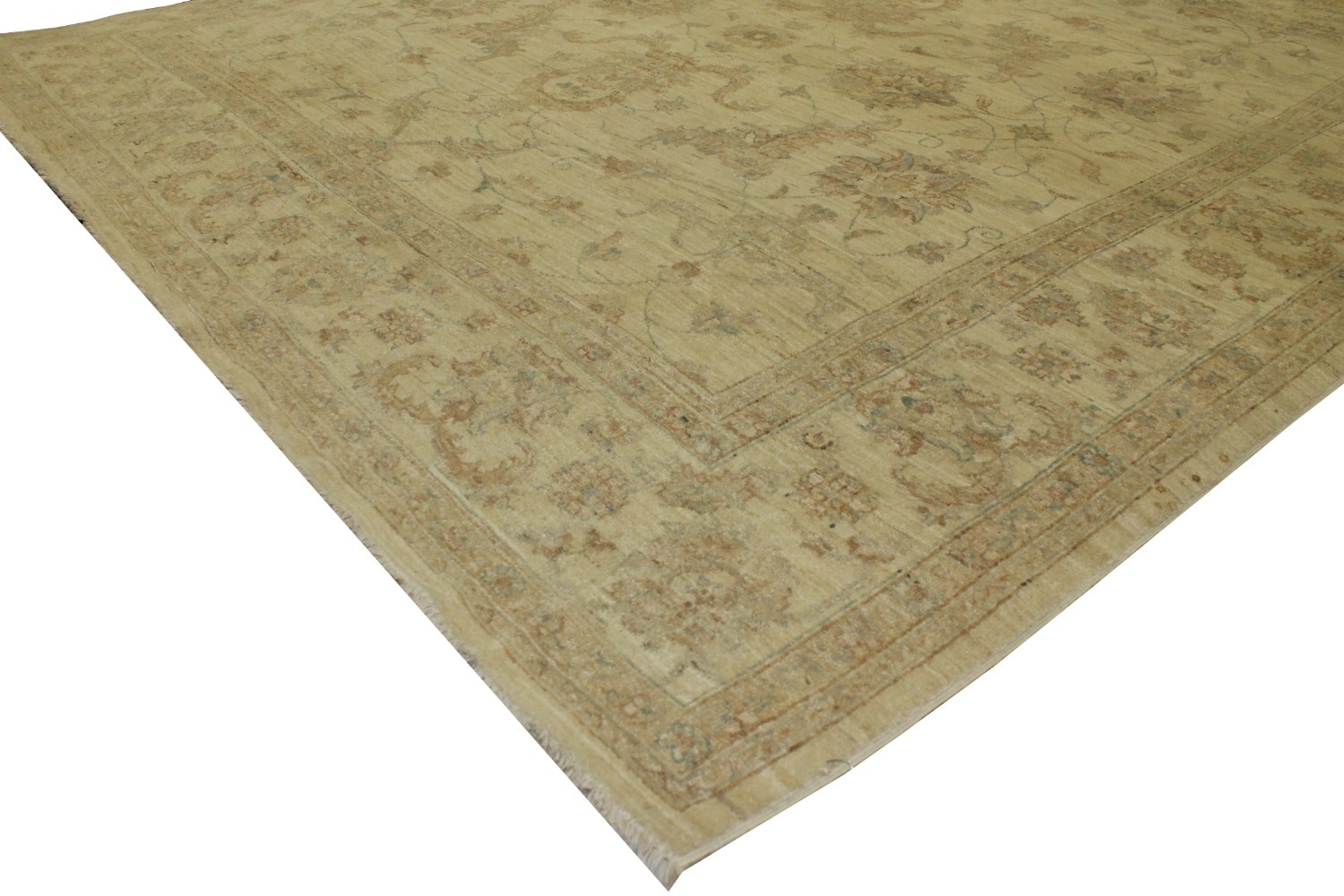 8 ft. Round & Square Peshawar Hand Knotted Wool Area Rug - MR014983