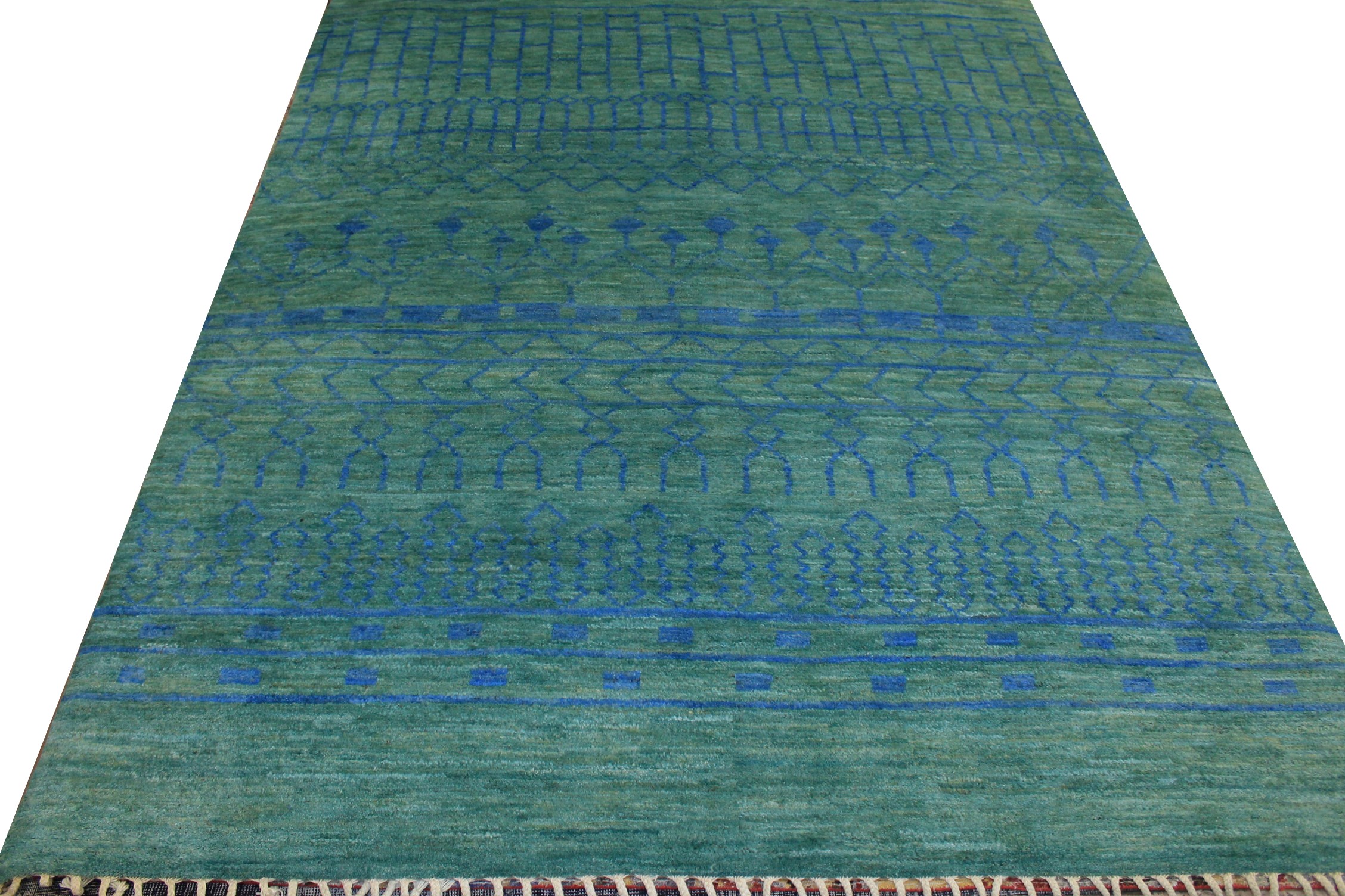 8x10 Contemporary Hand Knotted Wool Area Rug - MR021496