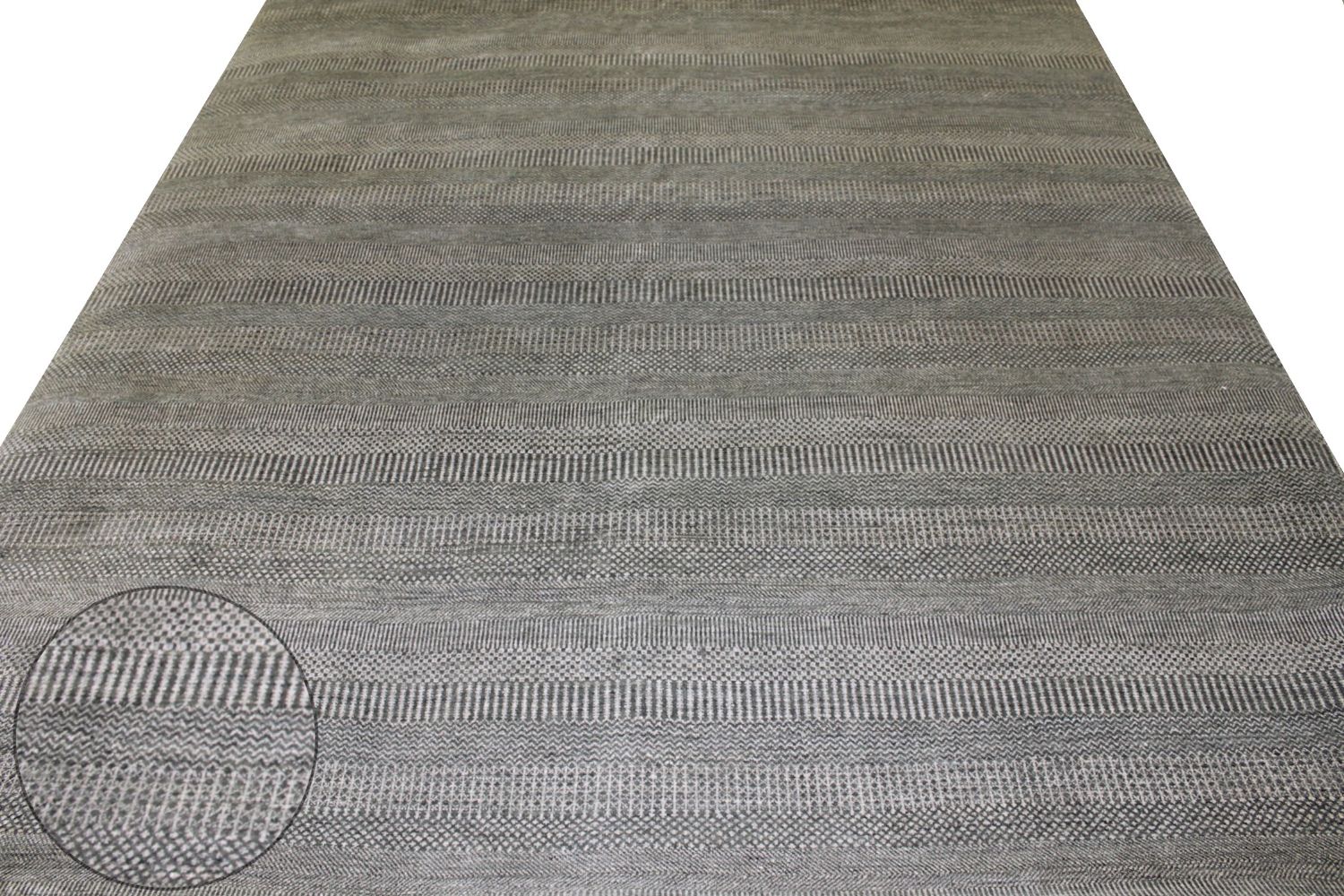 9x12 Casual Hand Knotted Wool & Viscose Area Rug - MR022096
