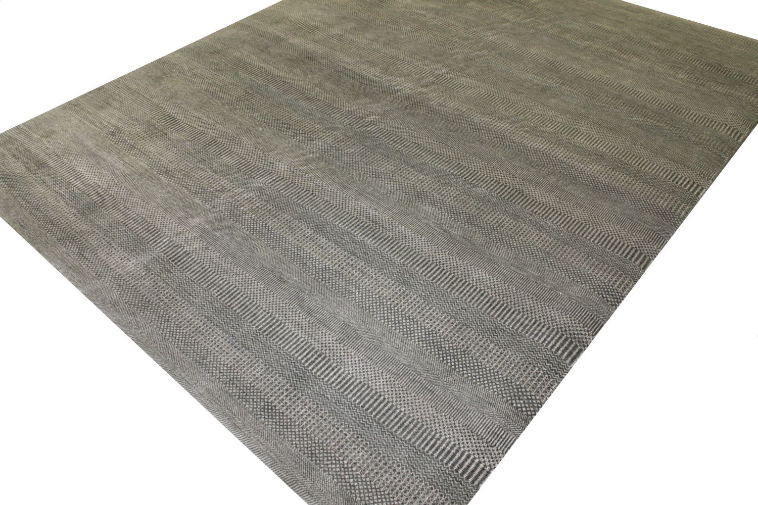 9x12 Casual Hand Knotted Wool & Viscose Area Rug - MR022096
