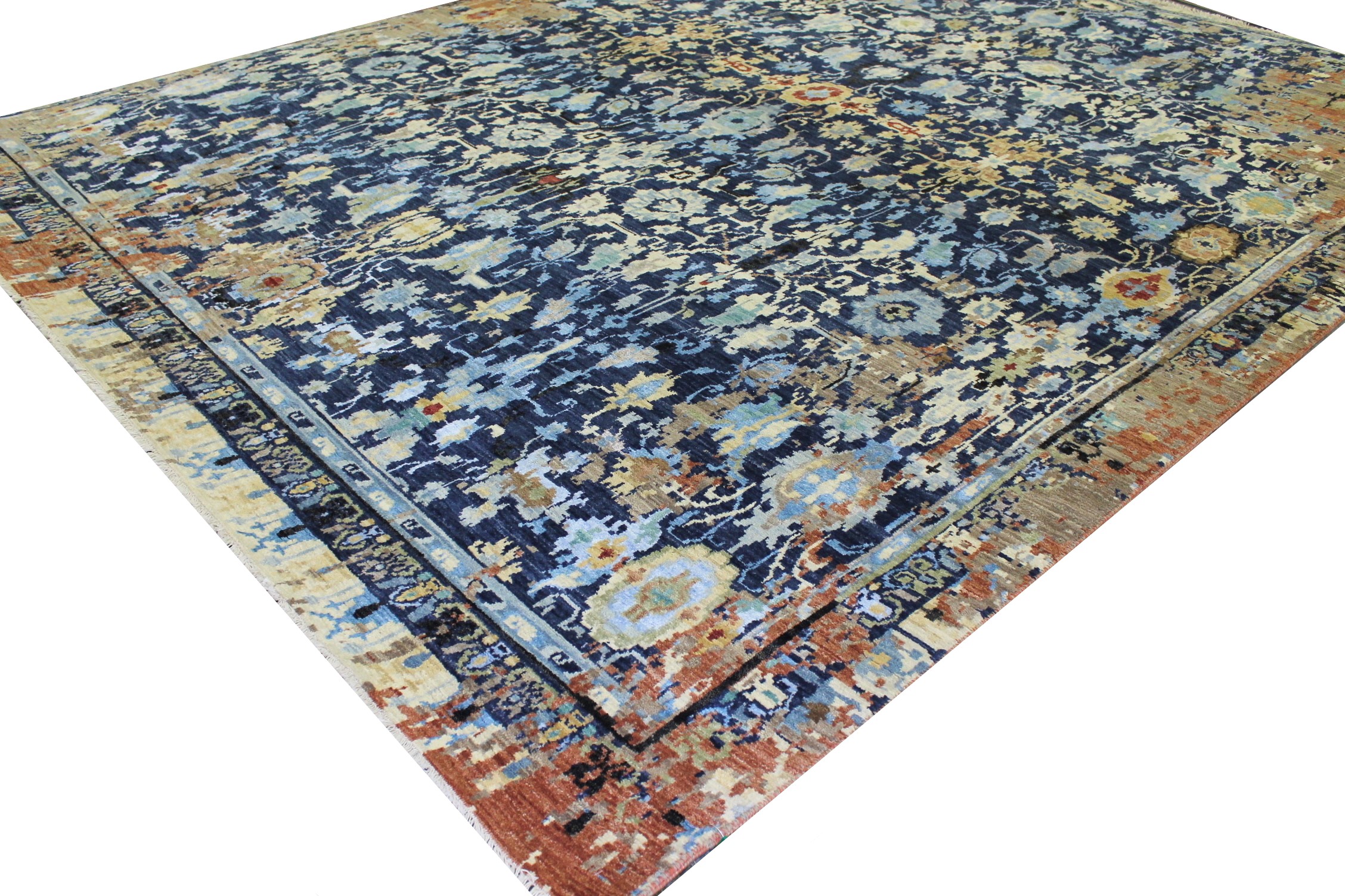 9x12 Contemporary Hand Knotted Wool Area Rug - MR022154