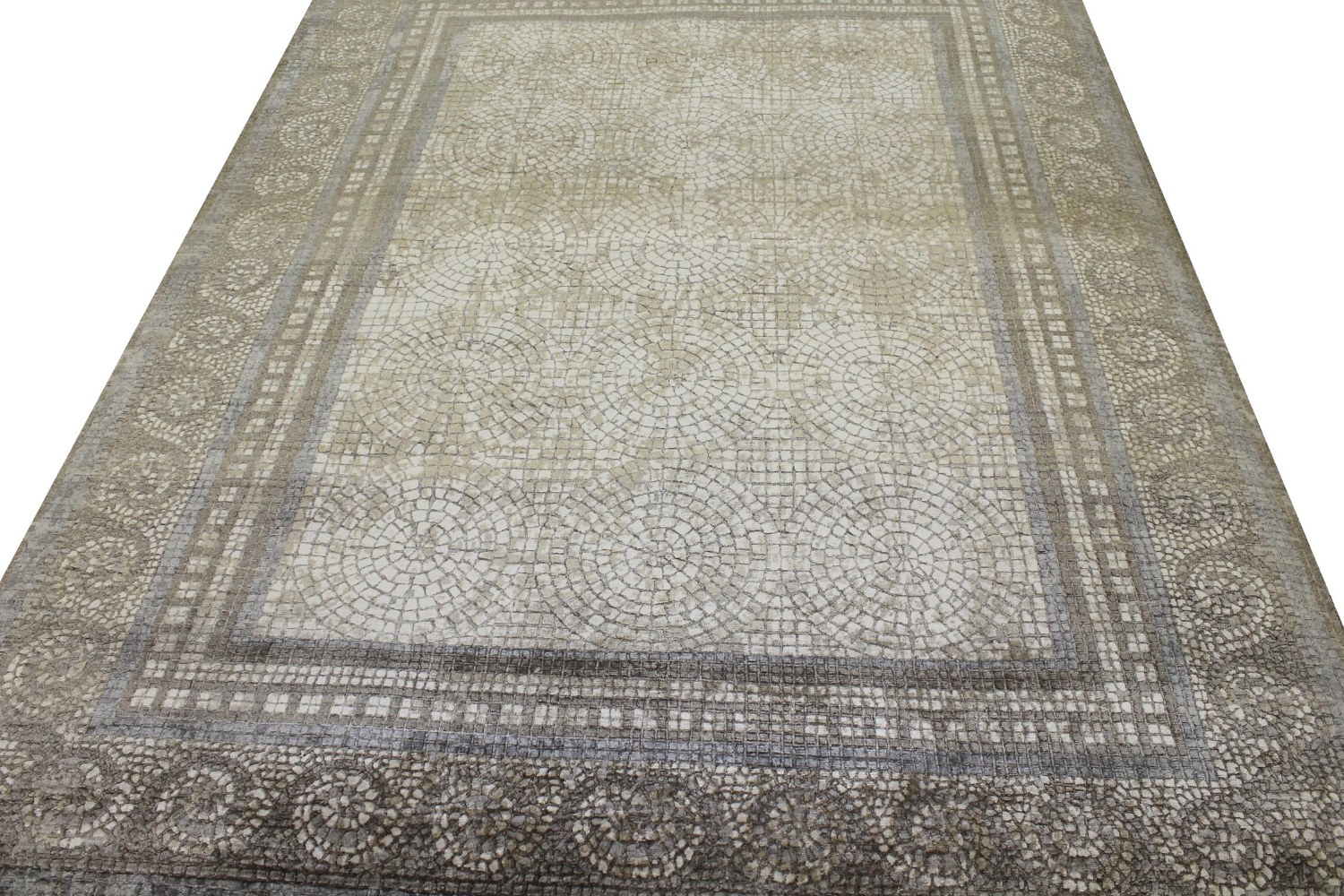 9x12 Transitional Hand Knotted Wool & Viscose Area Rug - MR022657