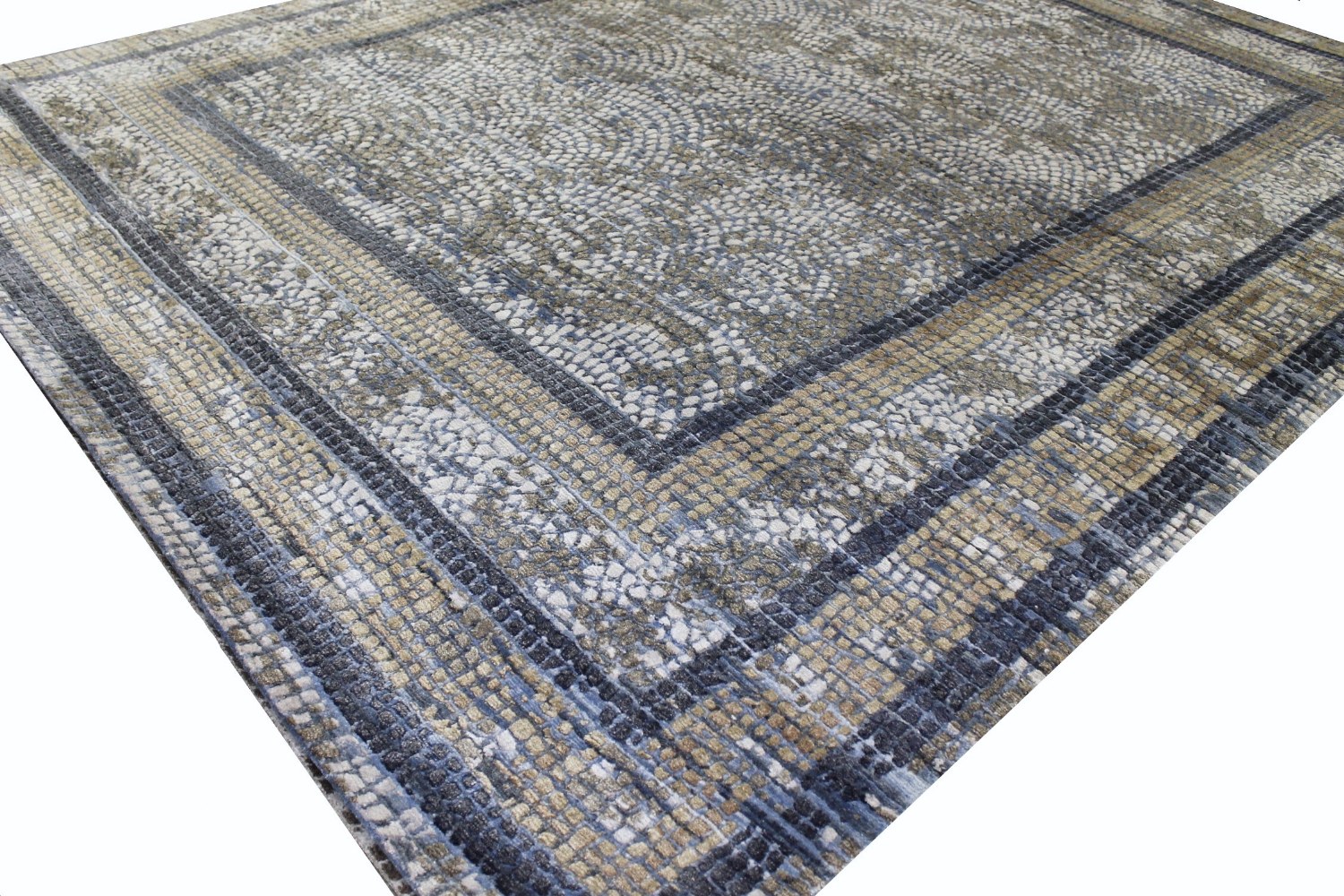 8x10 Transitional Hand Knotted Wool & Viscose Area Rug - MR022662