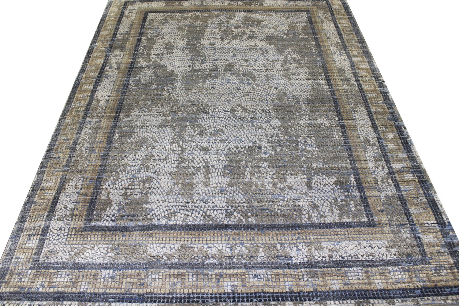 9x12 Transitional Hand Knotted Wool & Viscose Area Rug - MR022663