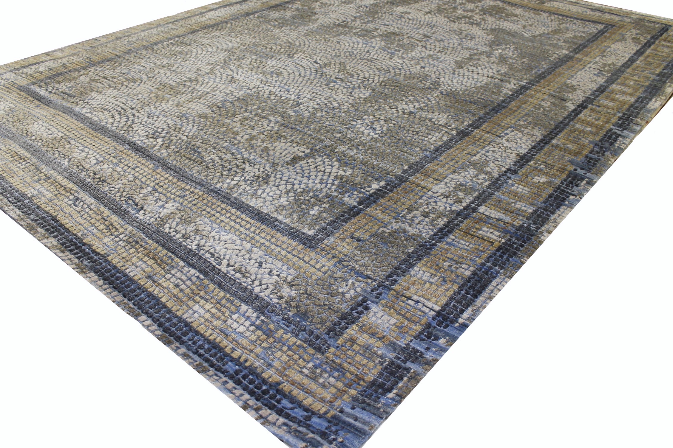 9x12 Transitional Hand Knotted Wool & Viscose Area Rug - MR022663