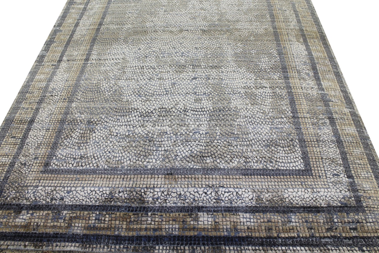 9x12 Transitional Hand Knotted Wool & Viscose Area Rug - MR022663