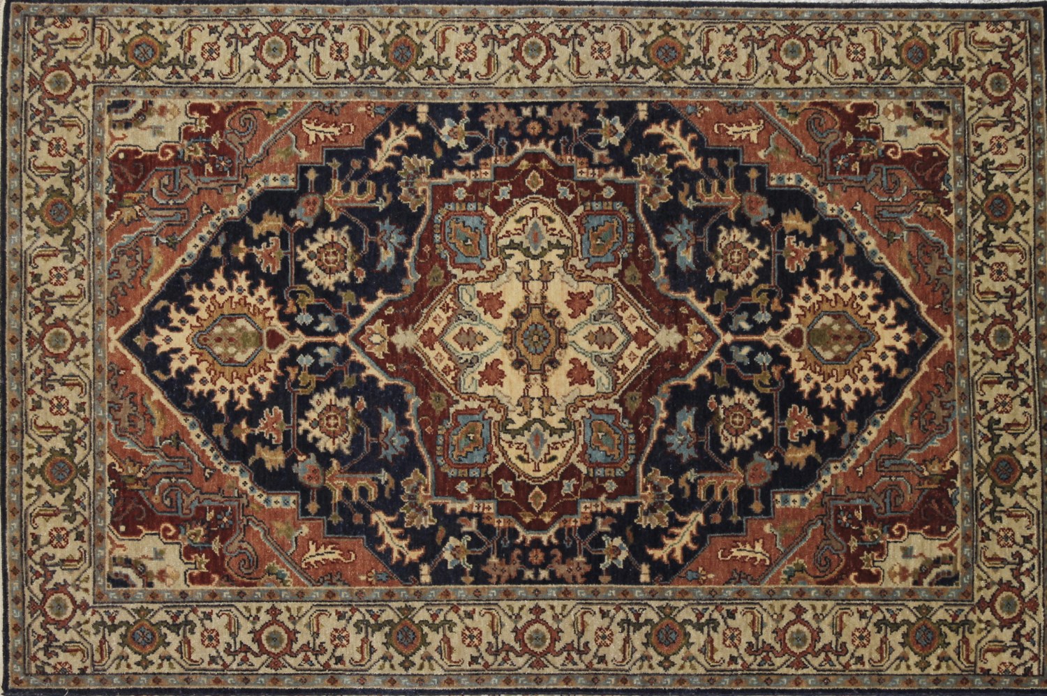 4x6 Heriz/Serapi Hand Knotted Wool Area Rug - MR022681