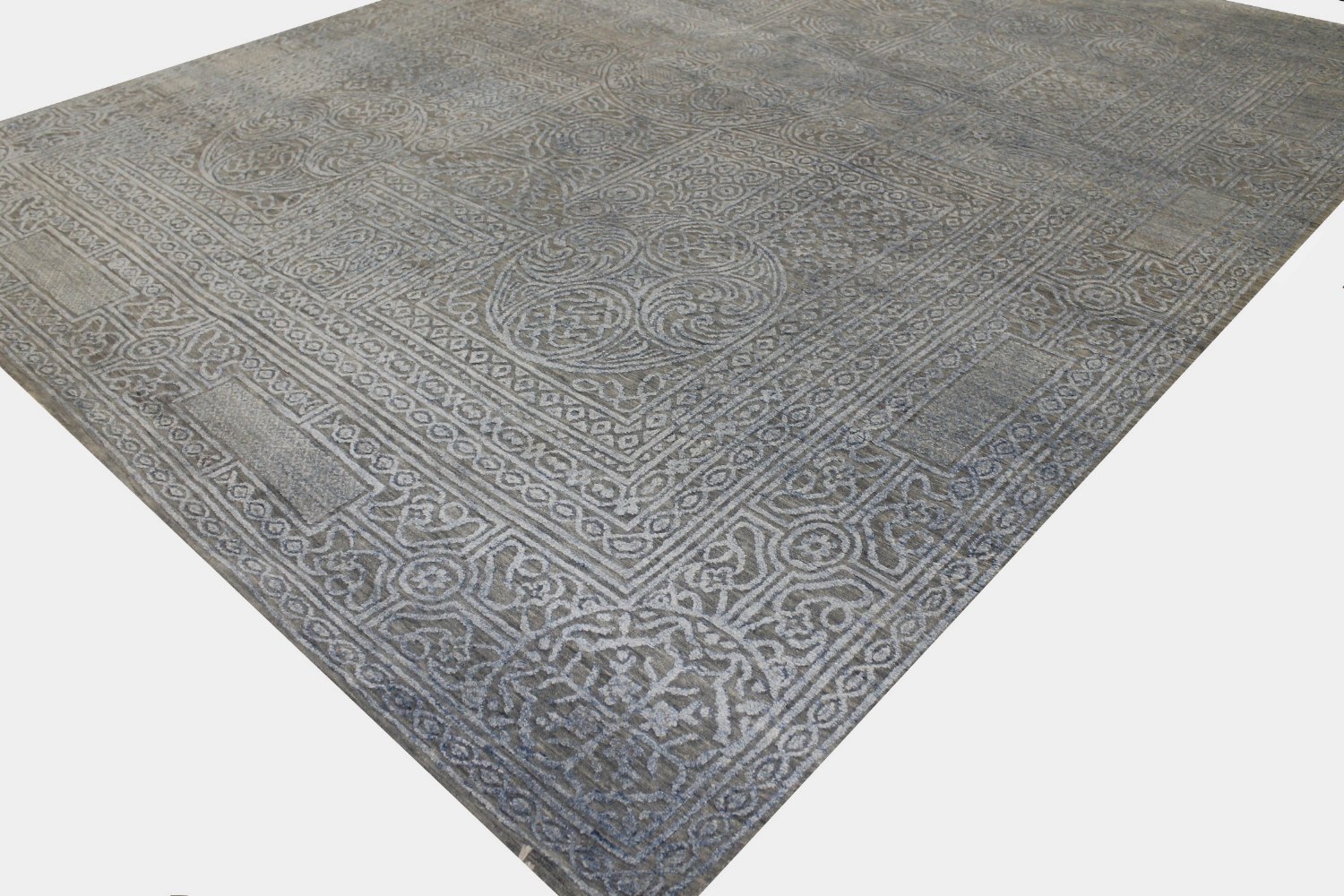 8x10 Transitional Hand Knotted Wool & Viscose Area Rug - MR022708