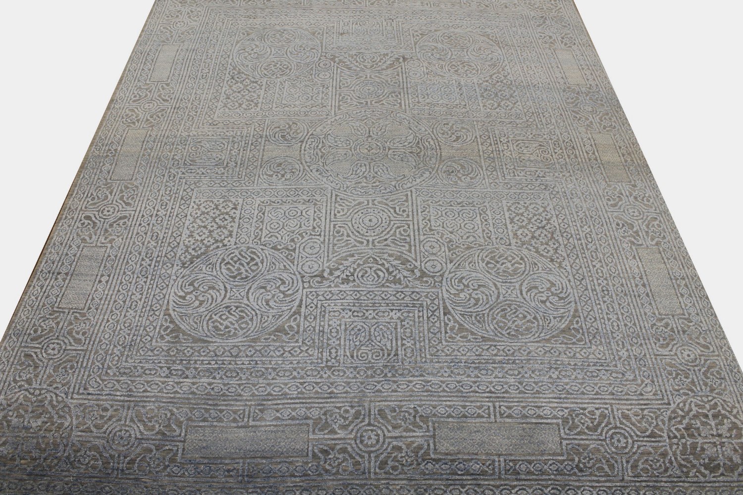 8x10 Transitional Hand Knotted Wool & Viscose Area Rug - MR022708