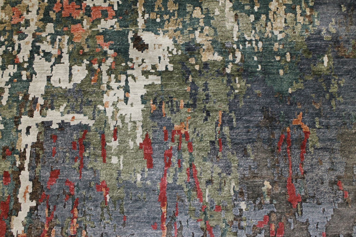 9x12 Modern Hand Knotted Wool & Viscose Area Rug - MR022724