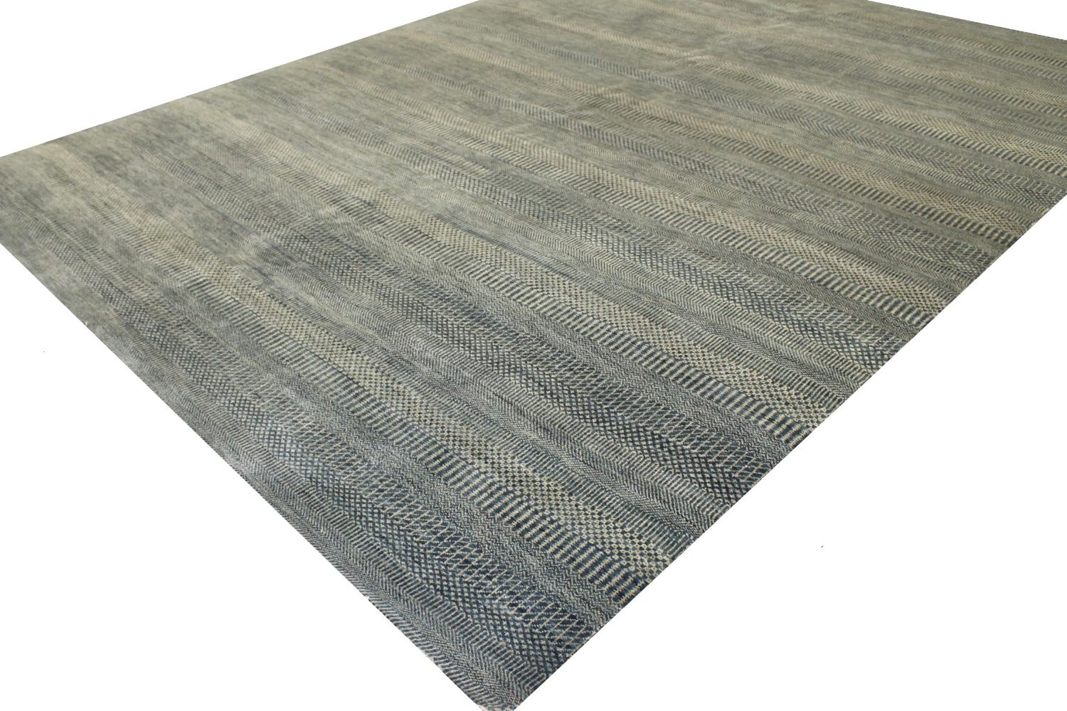 9x12 Casual Hand Knotted Wool & Viscose Area Rug - MR022954