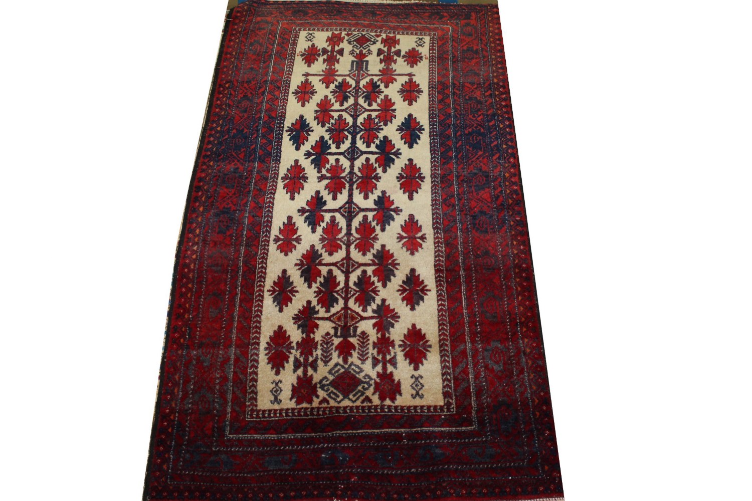 3x5 Tribal Hand Knotted Wool Area Rug - MR023153