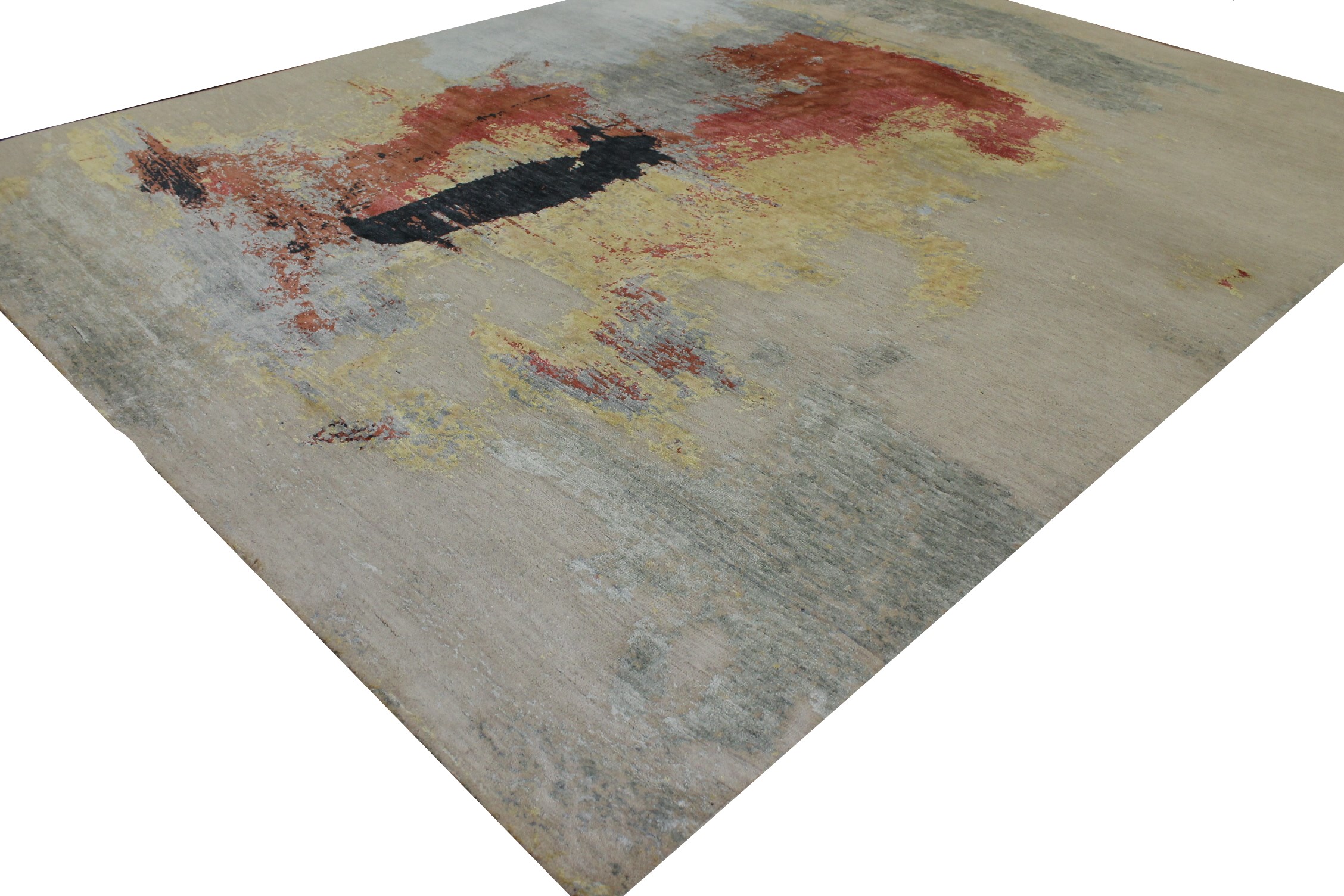 8x10 Modern Hand Knotted Wool & Viscose Area Rug - MR023392