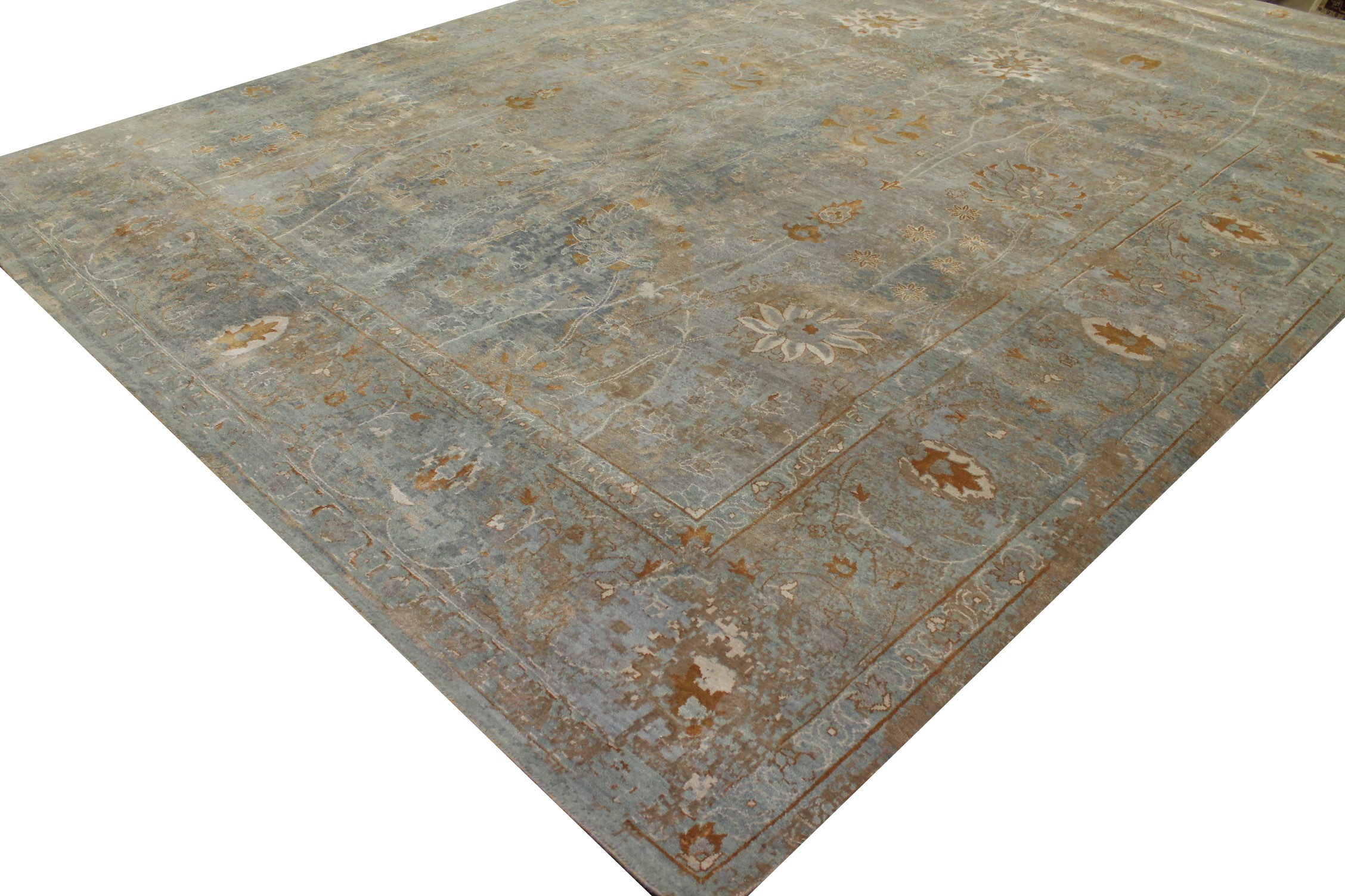 10x14 Transitional Hand Knotted Viscose Area Rug - MR023574