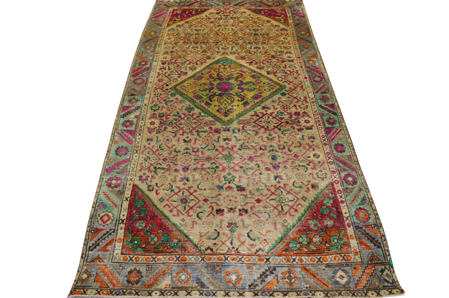 Wide Runner Vintage Hand Knotted Wool Area Rug - MR023648