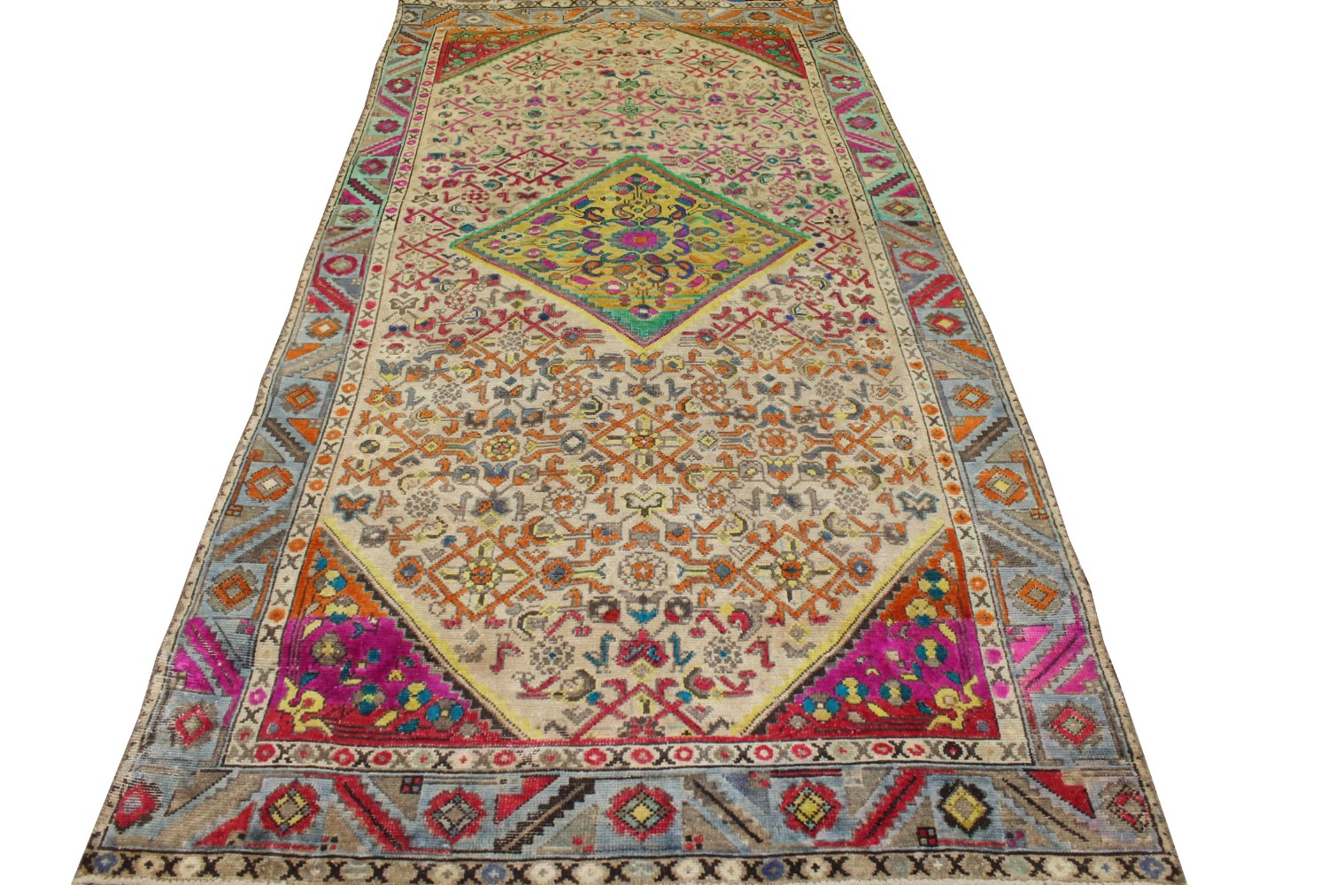 Wide Runner Vintage Hand Knotted Wool Area Rug - MR023648