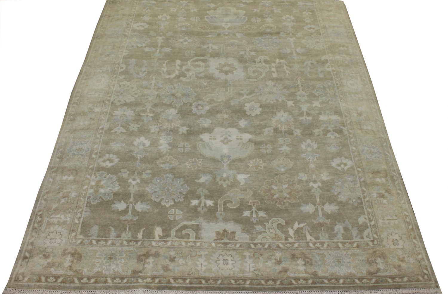 6x9 Oushak Hand Knotted Wool Area Rug - MR023767