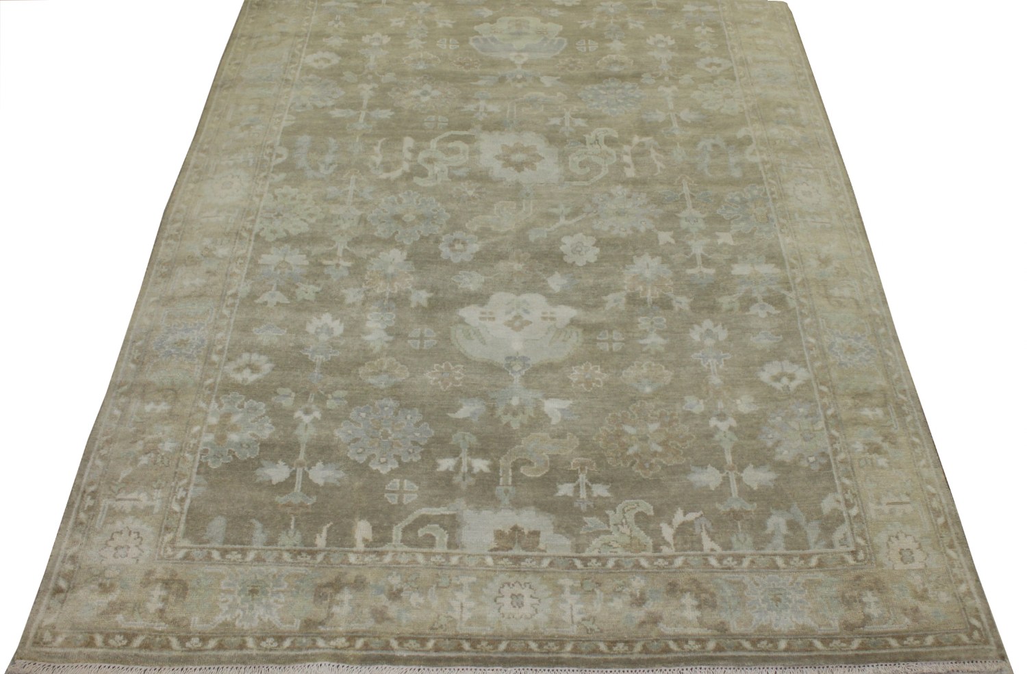 6x9 Oushak Hand Knotted Wool Area Rug - MR023767