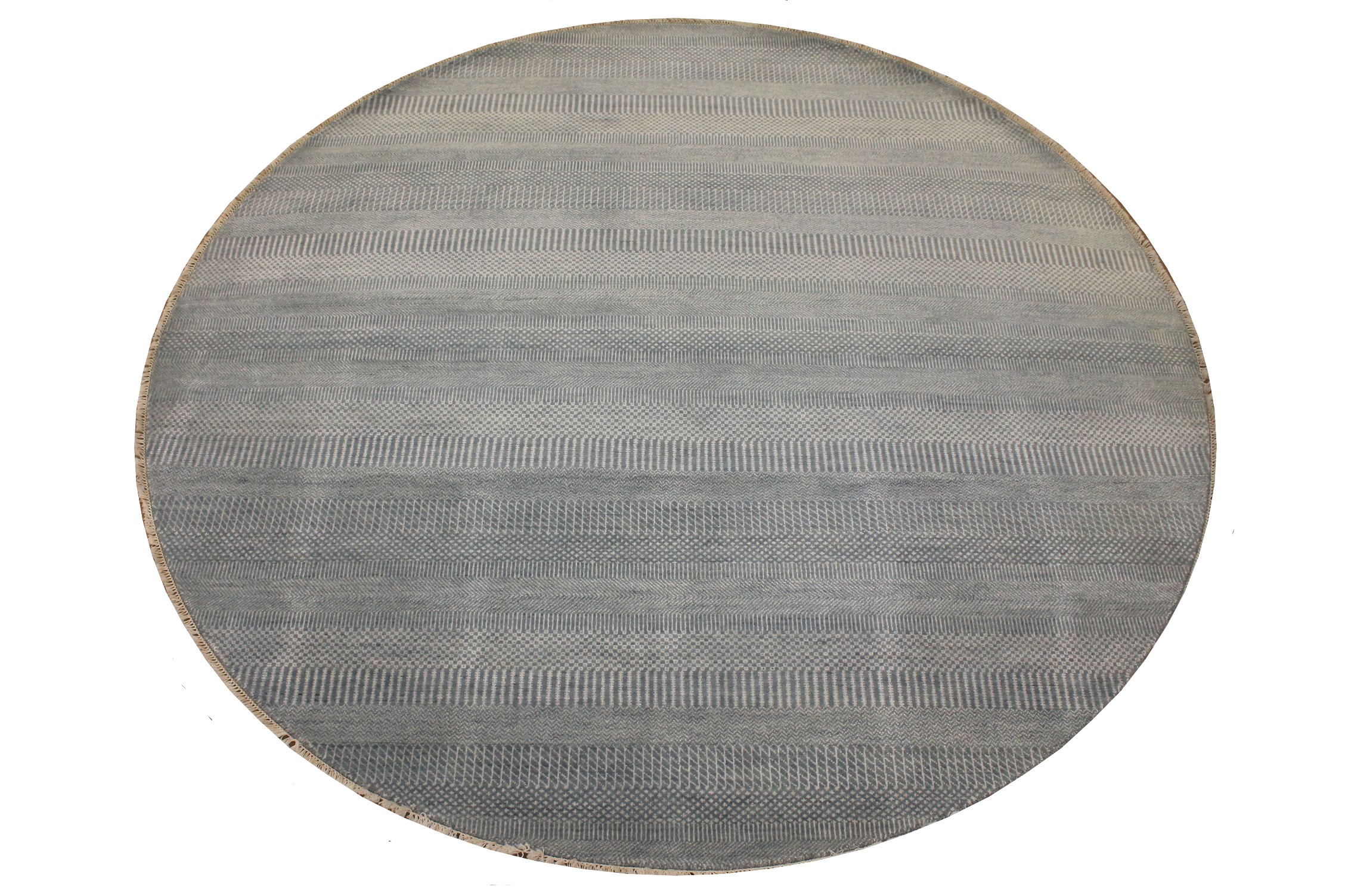 8 ft. Round & Square Casual Hand Knotted Wool & Viscose Area Rug - MR024071