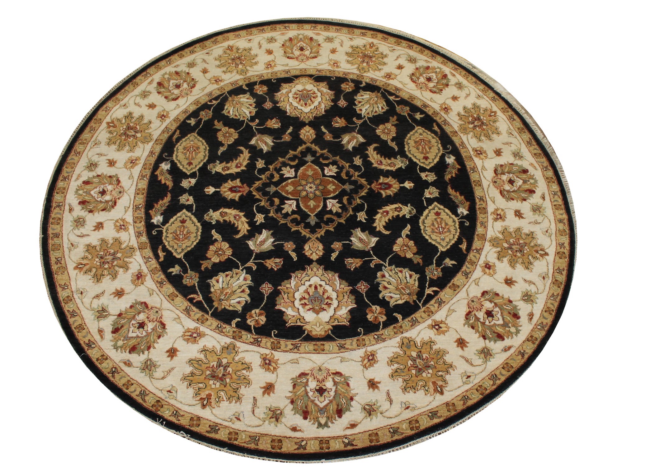 8 ft. Round & Square Traditional Hand Knotted Wool Area Rug - MR024248