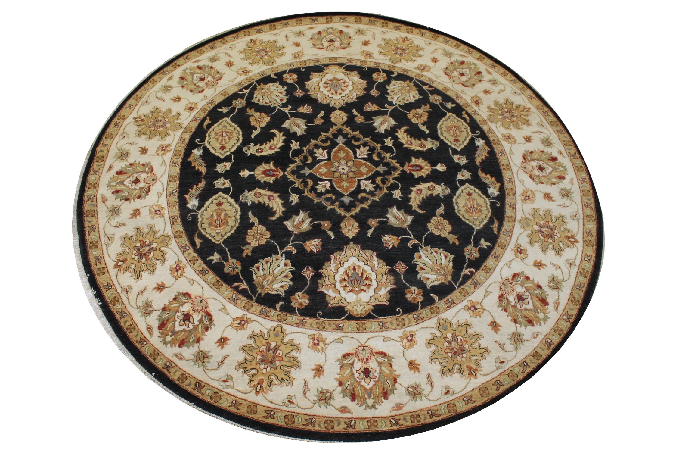 8 ft. Round & Square Traditional Hand Knotted Wool Area Rug - MR024248