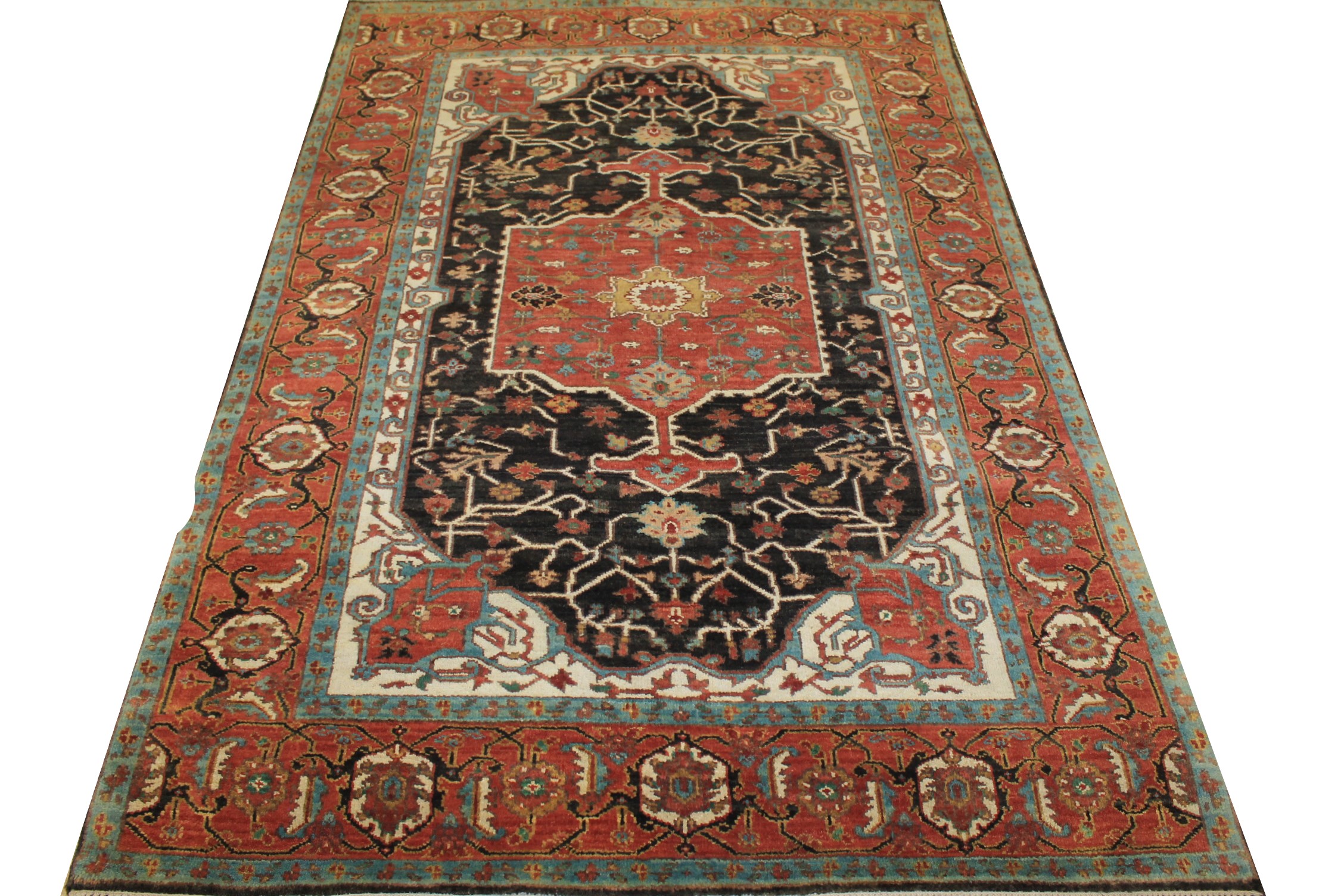 5x7/8 Heriz/Serapi Hand Knotted Wool Area Rug - MR024286