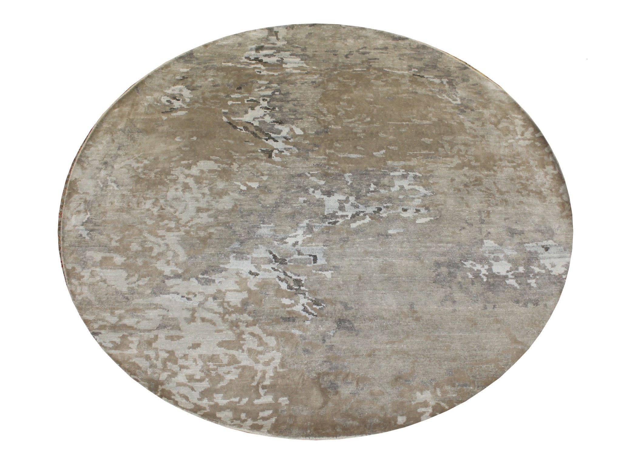 8 ft. Round & Square Modern Hand Knotted Wool Area Rug - MR024311