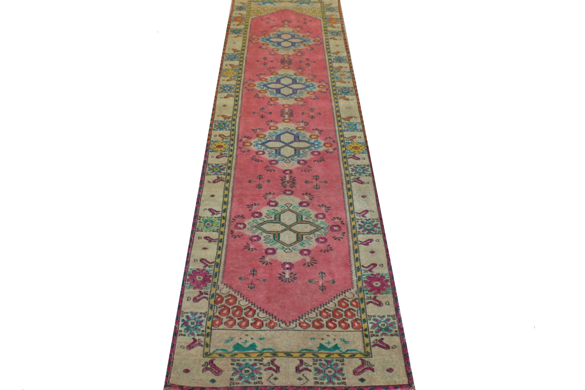 10 ft. Runner Vintage Hand Knotted Wool Area Rug - MR024455