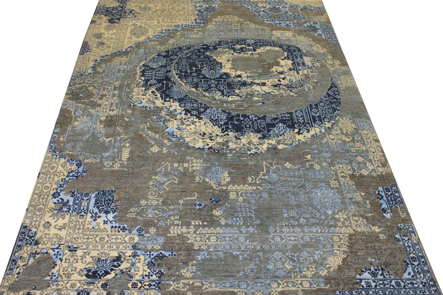 10x14 Transitional Hand Knotted Wool & Viscose Area Rug - MR024593