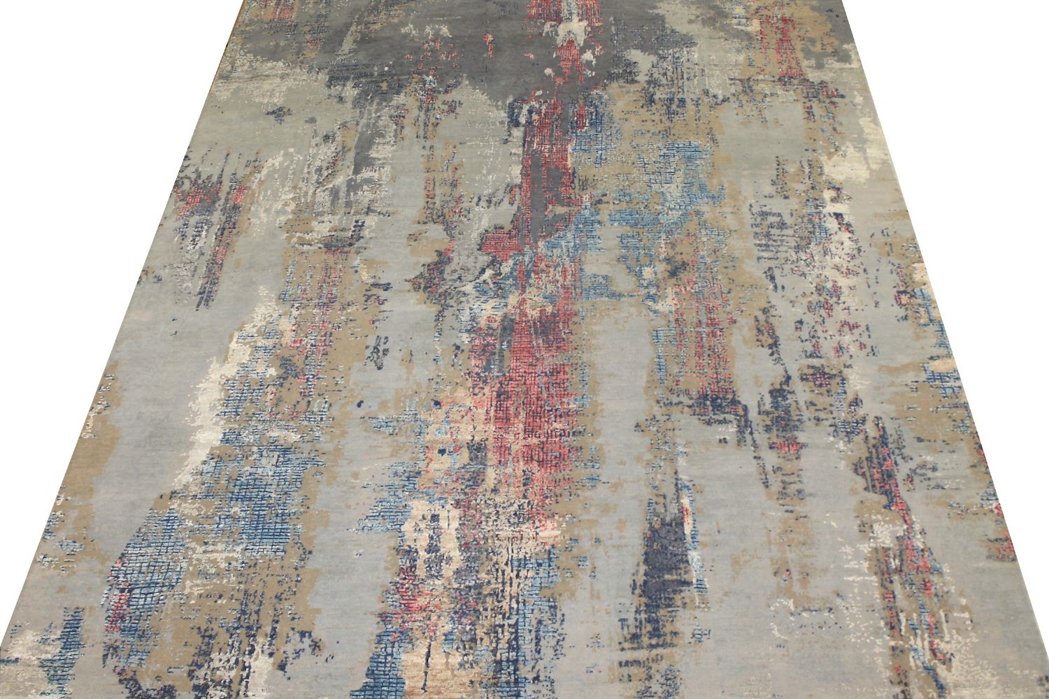 8x10 Modern Hand Knotted Wool & Viscose Area Rug - MR024659
