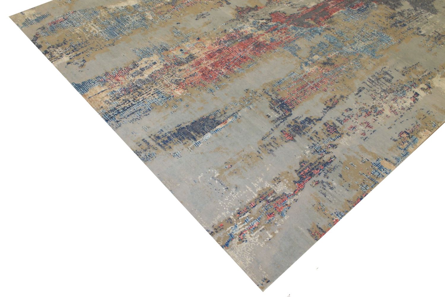 8x10 Modern Hand Knotted Wool & Viscose Area Rug - MR024659