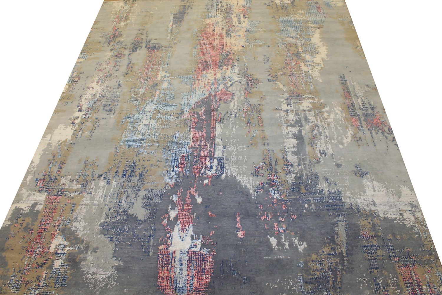 8x10 Modern Hand Knotted Wool & Viscose Area Rug - MR024659