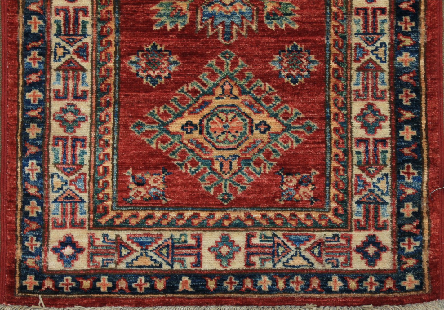 6 ft. Runner Kazak Hand Knotted Wool Area Rug - MR024686