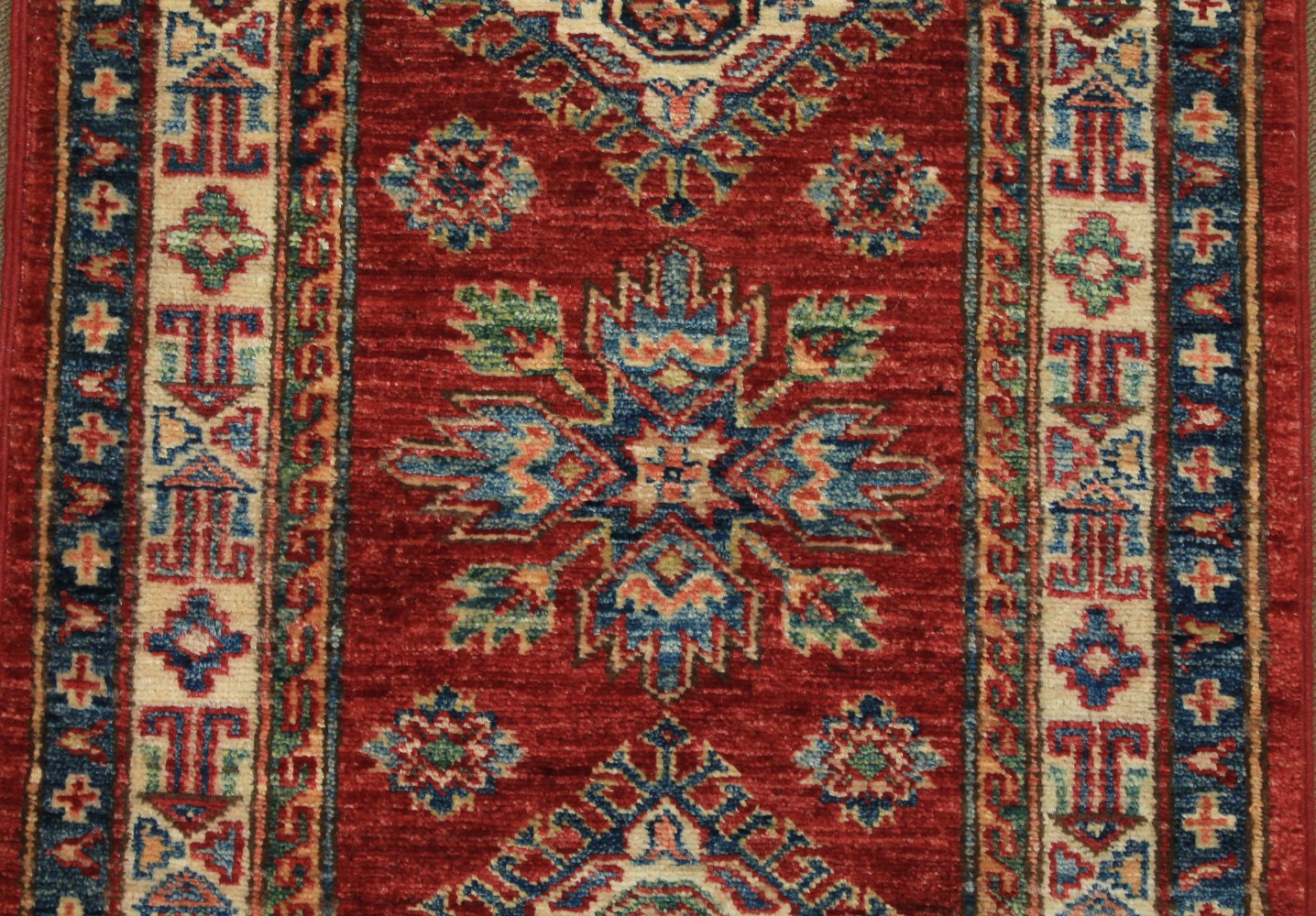 6 ft. Runner Kazak Hand Knotted Wool Area Rug - MR024686