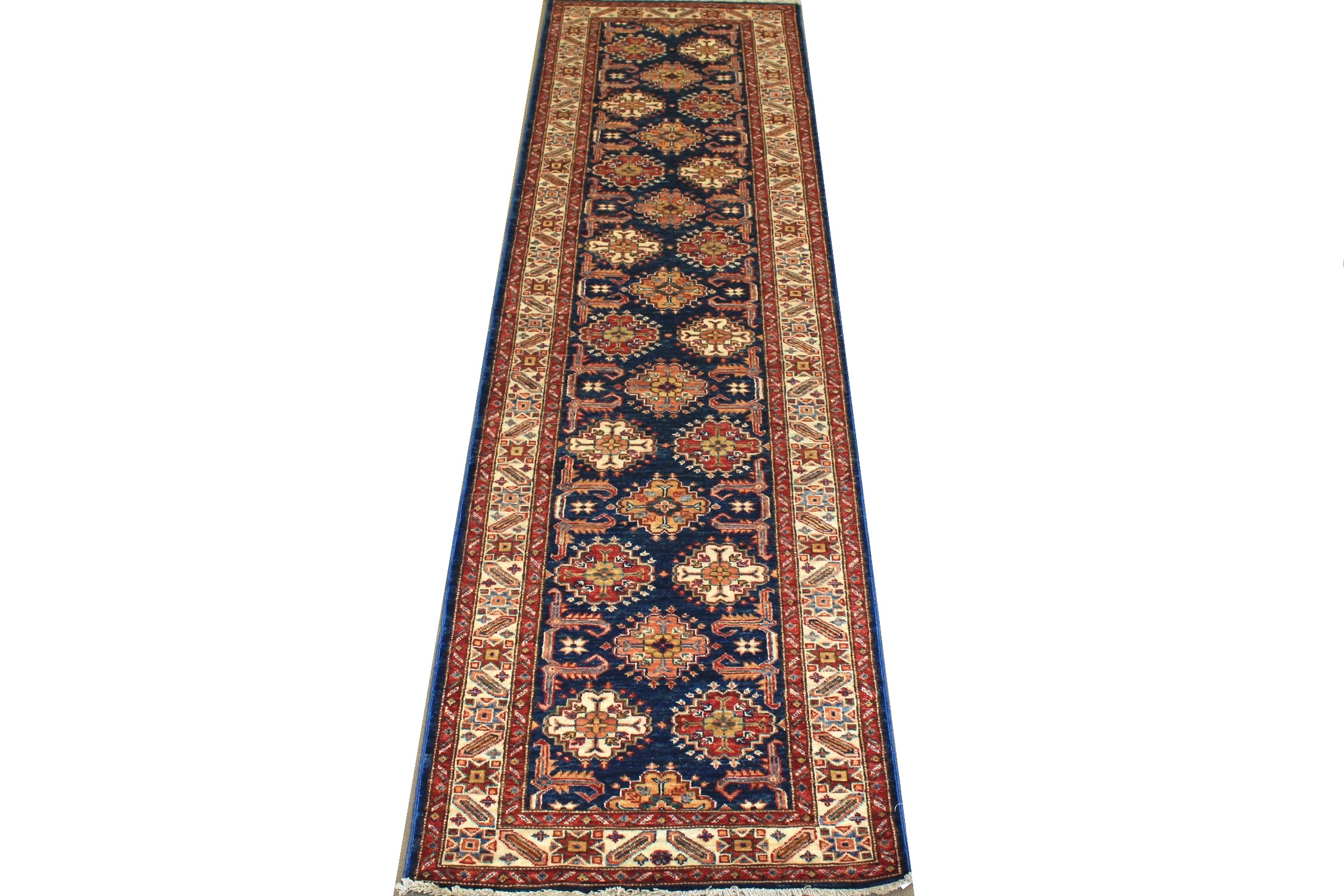 10 ft. Runner Kazak Hand Knotted Wool Area Rug - MR024689