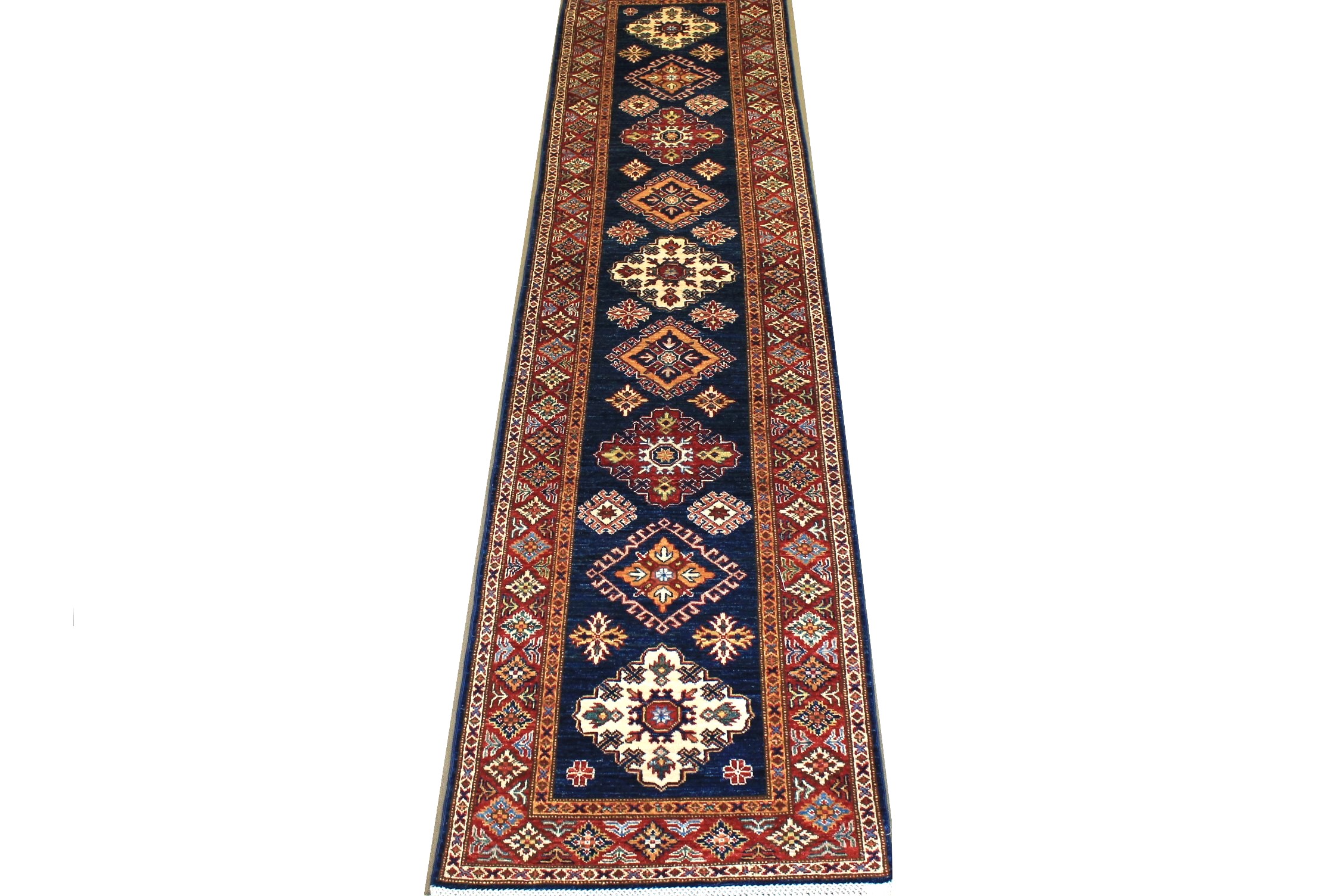 10 ft. Runner Kazak Hand Knotted Wool Area Rug - MR024692