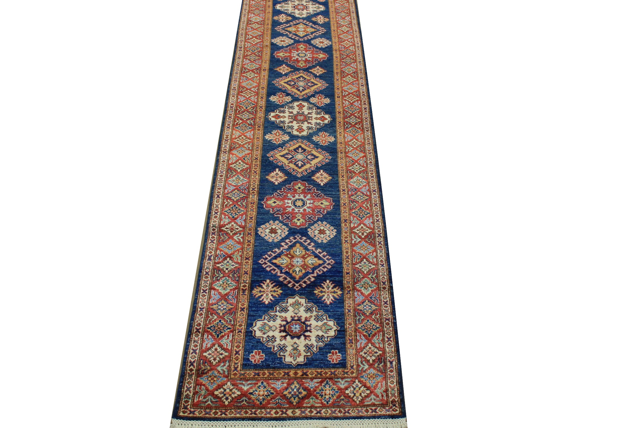 10 ft. Runner Kazak Hand Knotted Wool Area Rug - MR024692