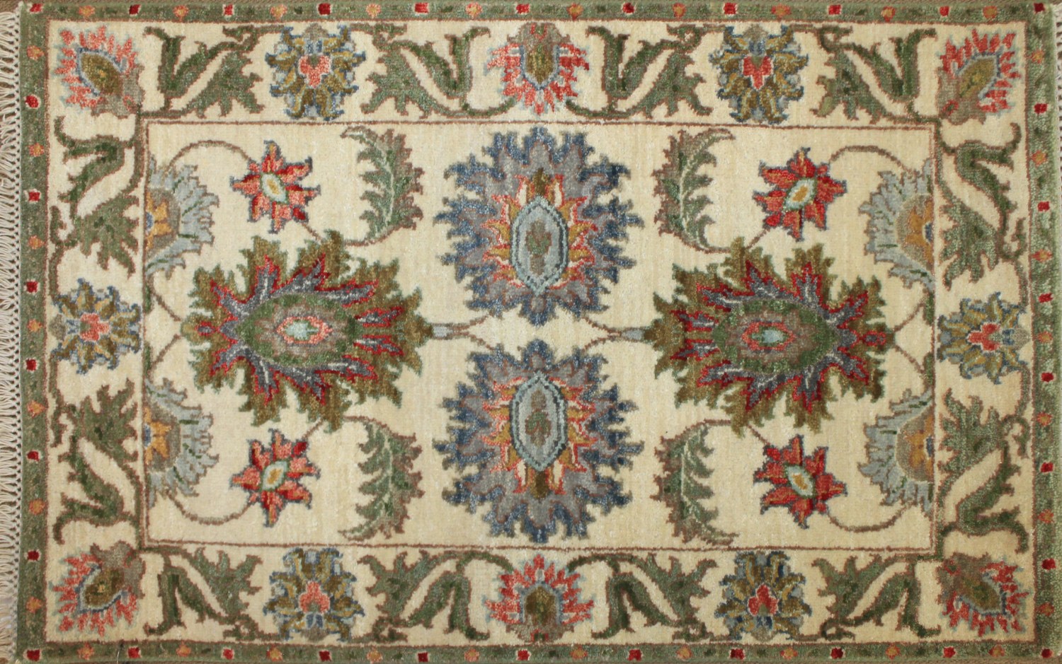 2X3 Traditional Hand Knotted Wool Area Rug - MR024754