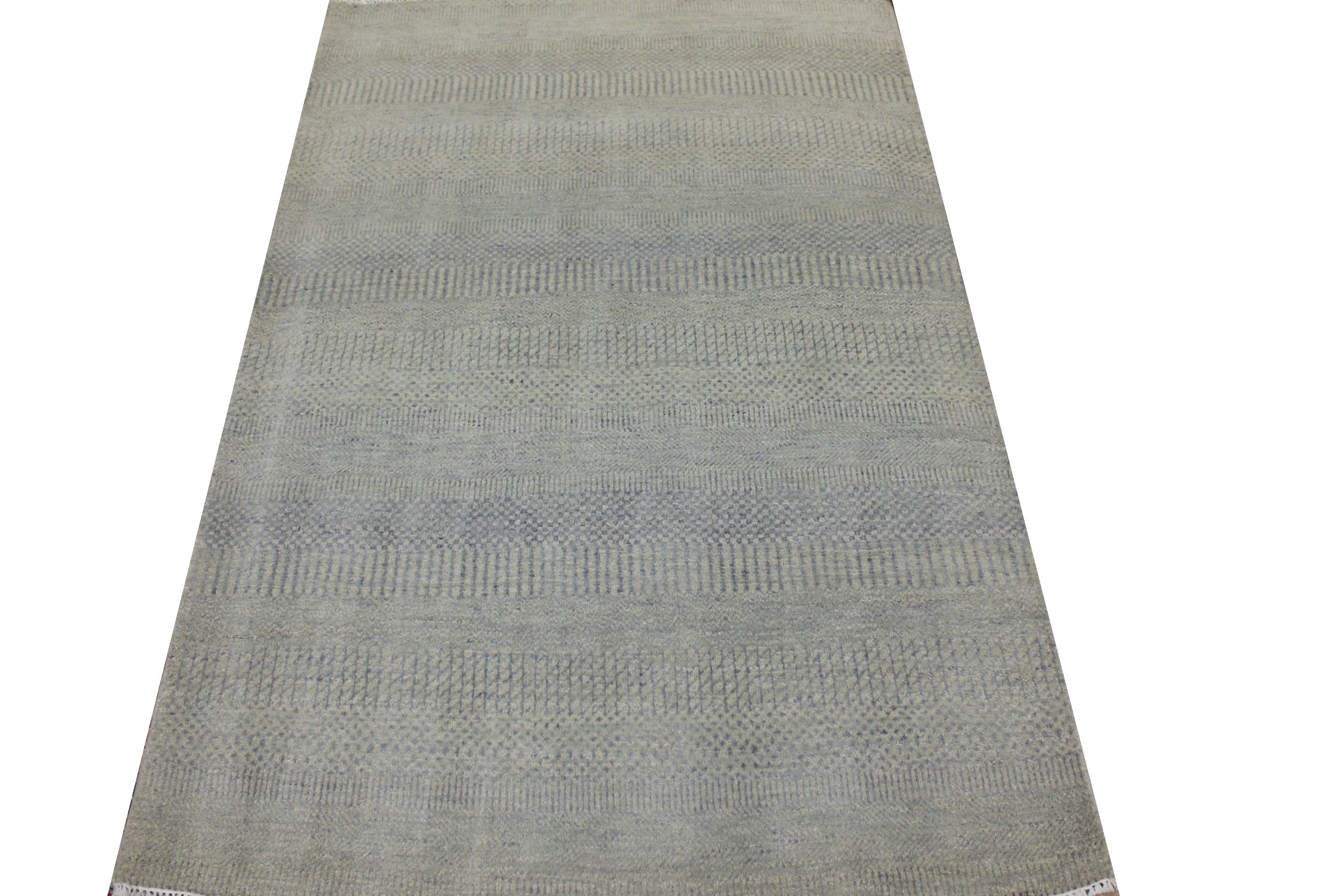 4x6 Casual Hand Knotted Wool & Viscose Area Rug - MR024935