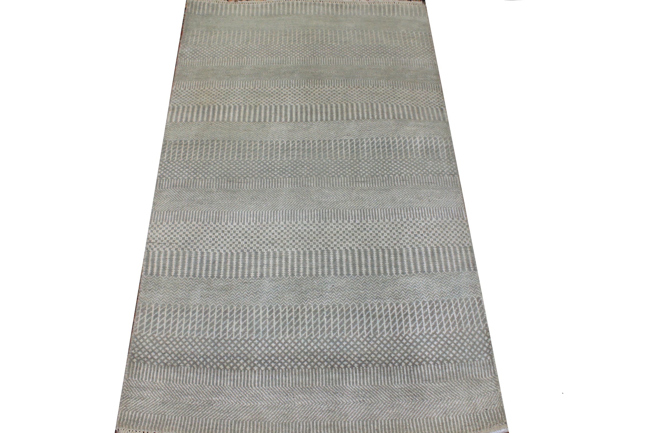 3x5 Casual Hand Knotted Wool & Viscose Area Rug - MR024937