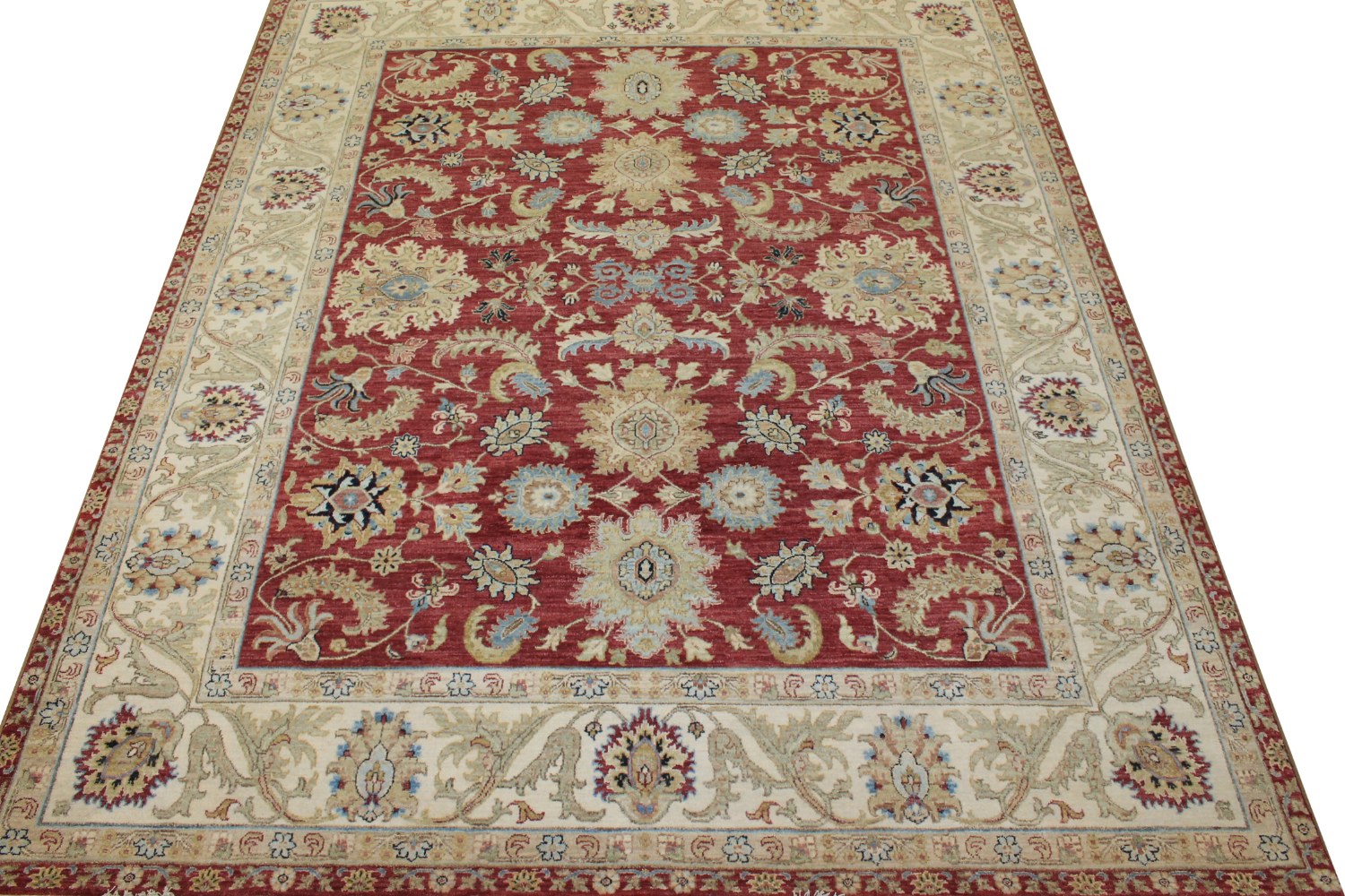 8x10 Transitional Hand Knotted Wool & Viscose Area Rug - MR025102