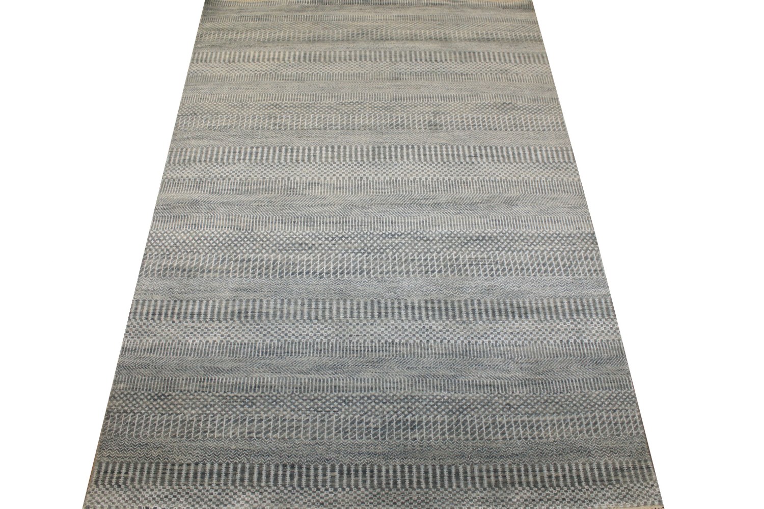 4x6 Casual Hand Knotted Wool & Viscose Area Rug - MR025103