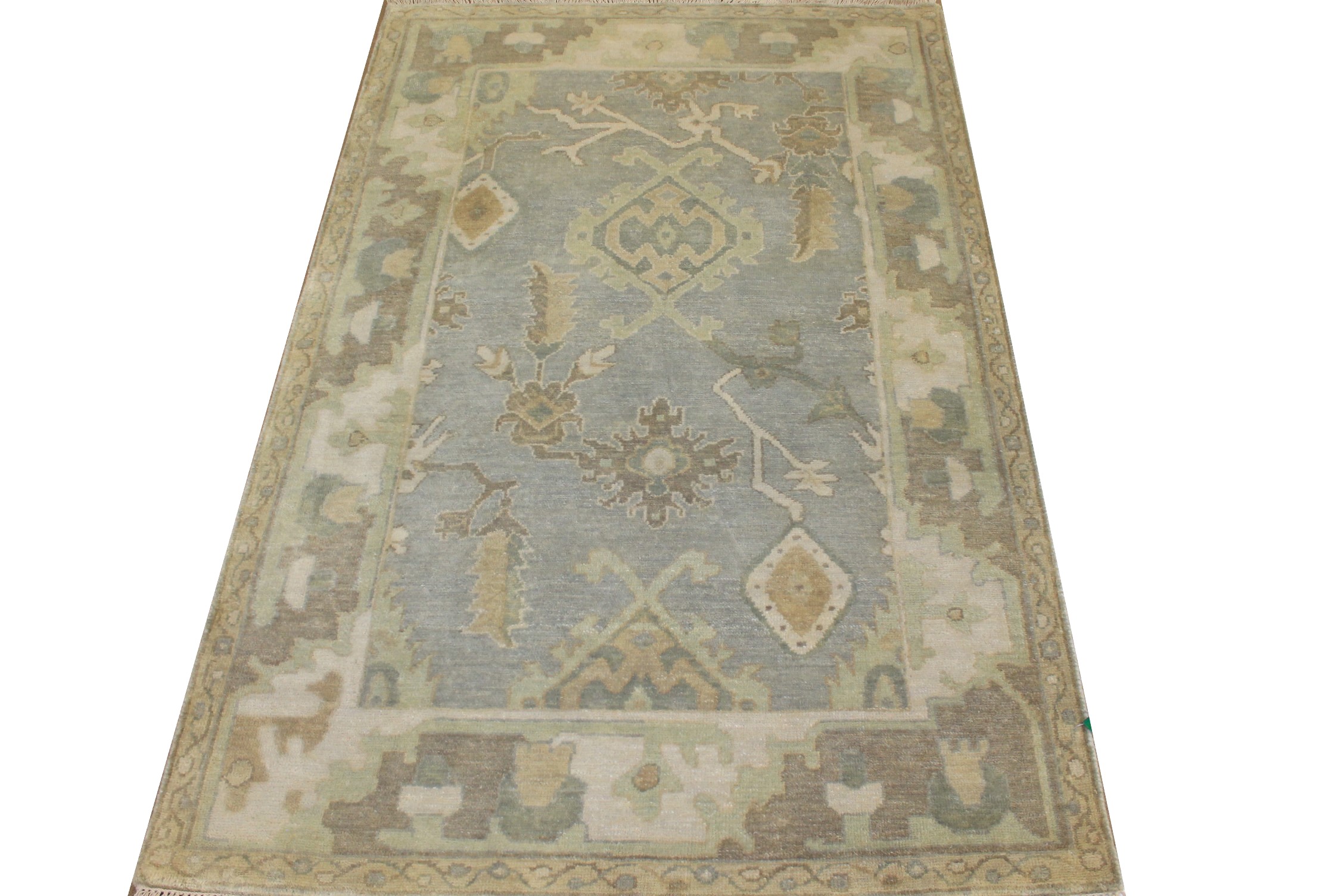 4x6 Oushak Hand Knotted Wool Area Rug - MR025142